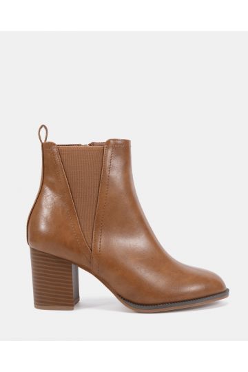 Jessie Tan Block Heel V Chelsea Ankle Boot