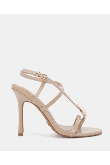 Riley Nude High Heel Trim Detail Strappy Stiletto Sandal
