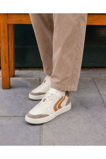 RILEY MENS Tan Leather Lace Up Trainer