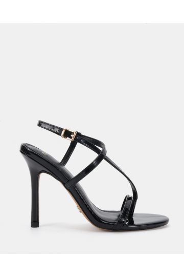 Rowan Black High Heel Strappy Stiletto Sandal
