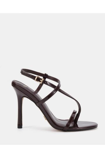 Rowan Brown High Heel Strappy Stiletto Sandal