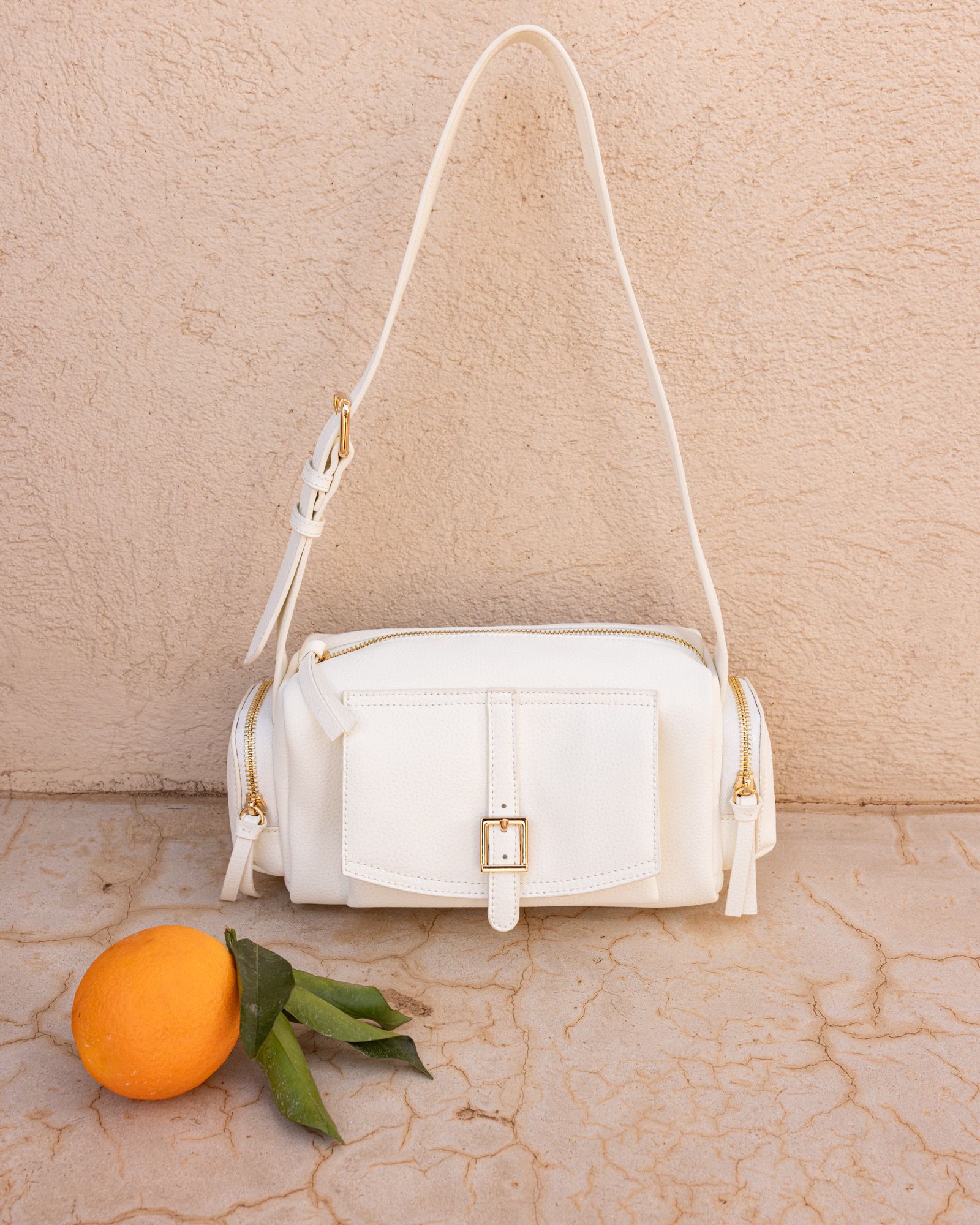 Alexandria Off White Pocket Shoulder Bag