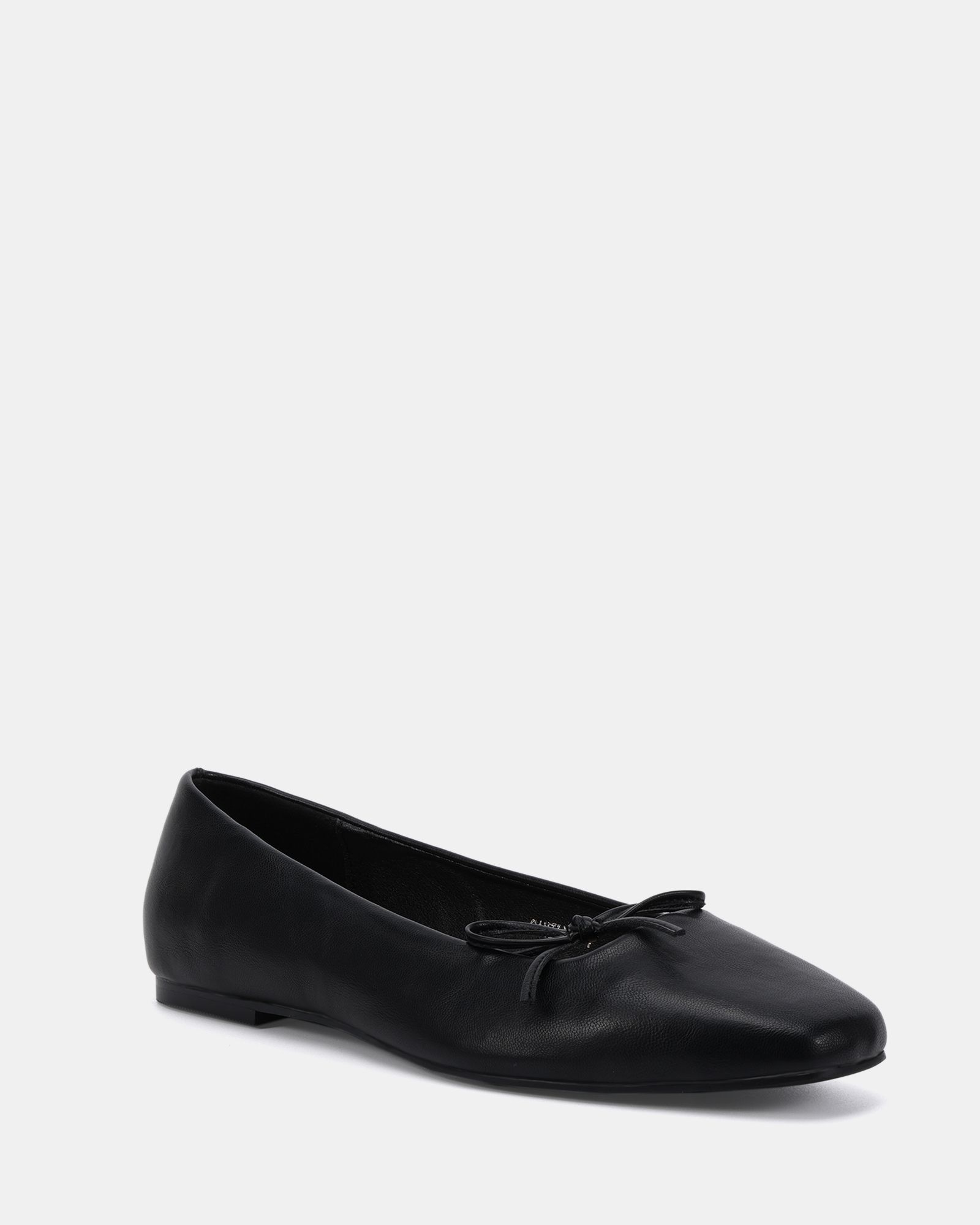 WIDE FIT CAMILLA Black Asymmetric Bow Ballerina