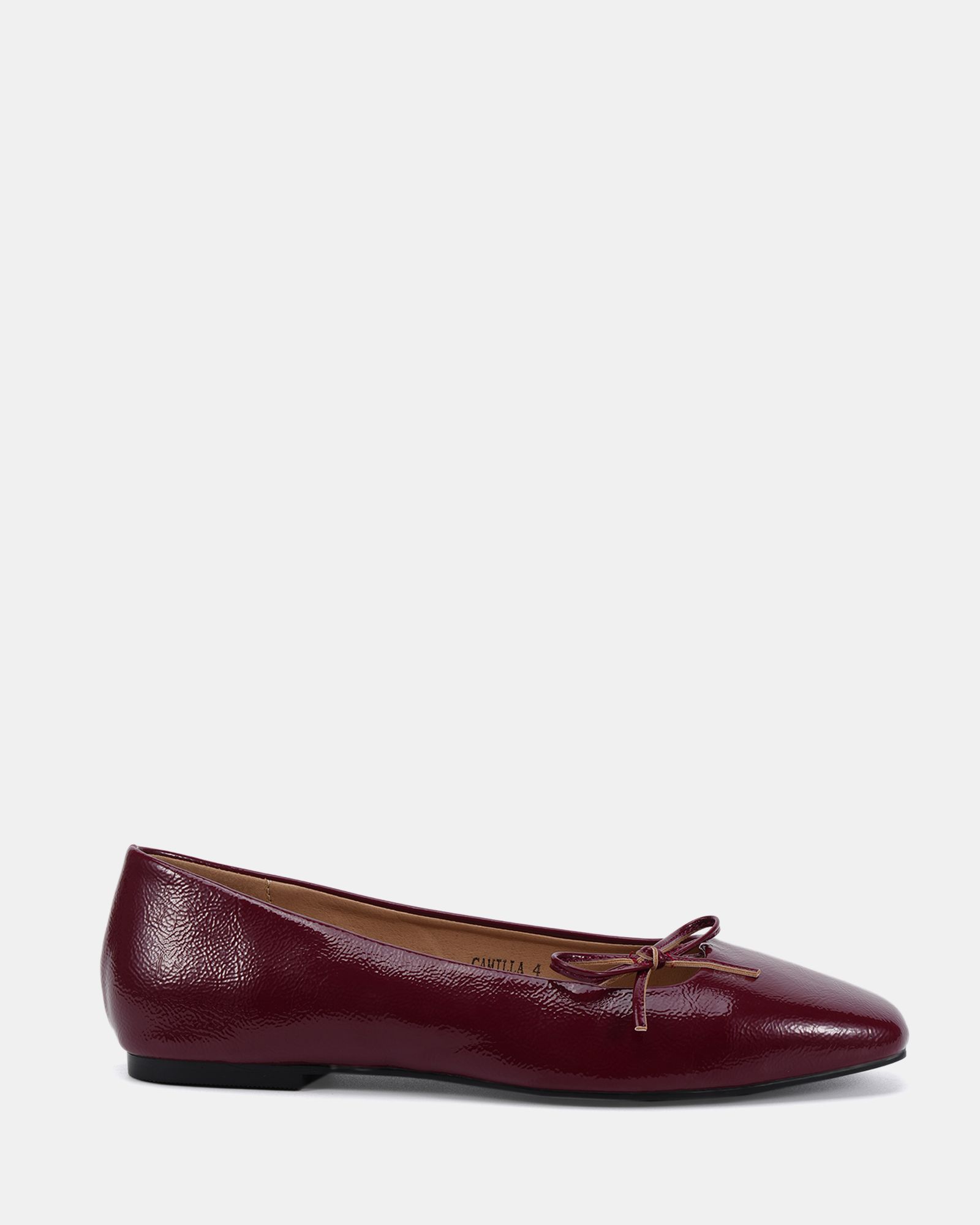 CAMILLA Burgundy Asymmetric Bow Ballerina