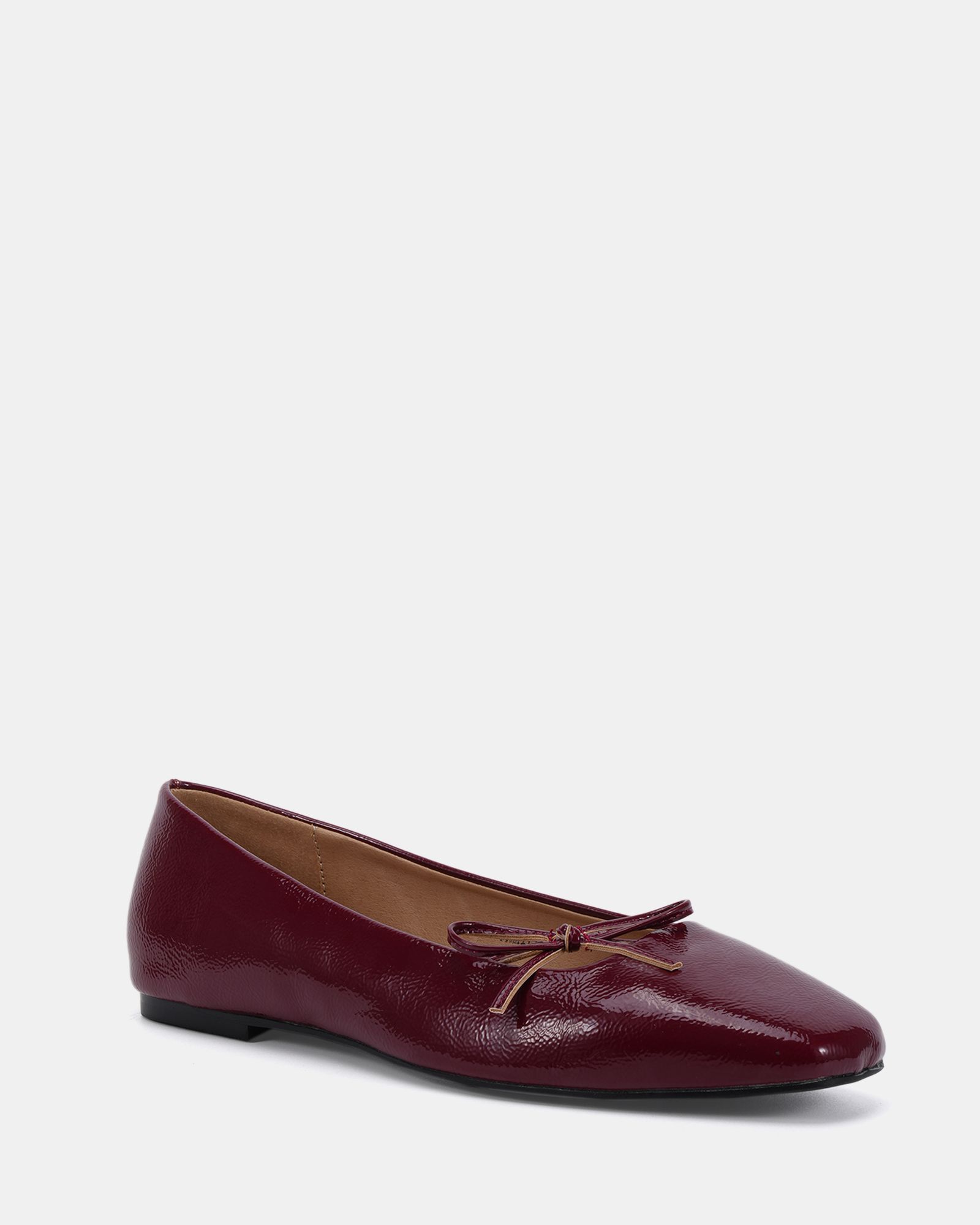 CAMILLA Burgundy Asymmetric Bow Ballerina