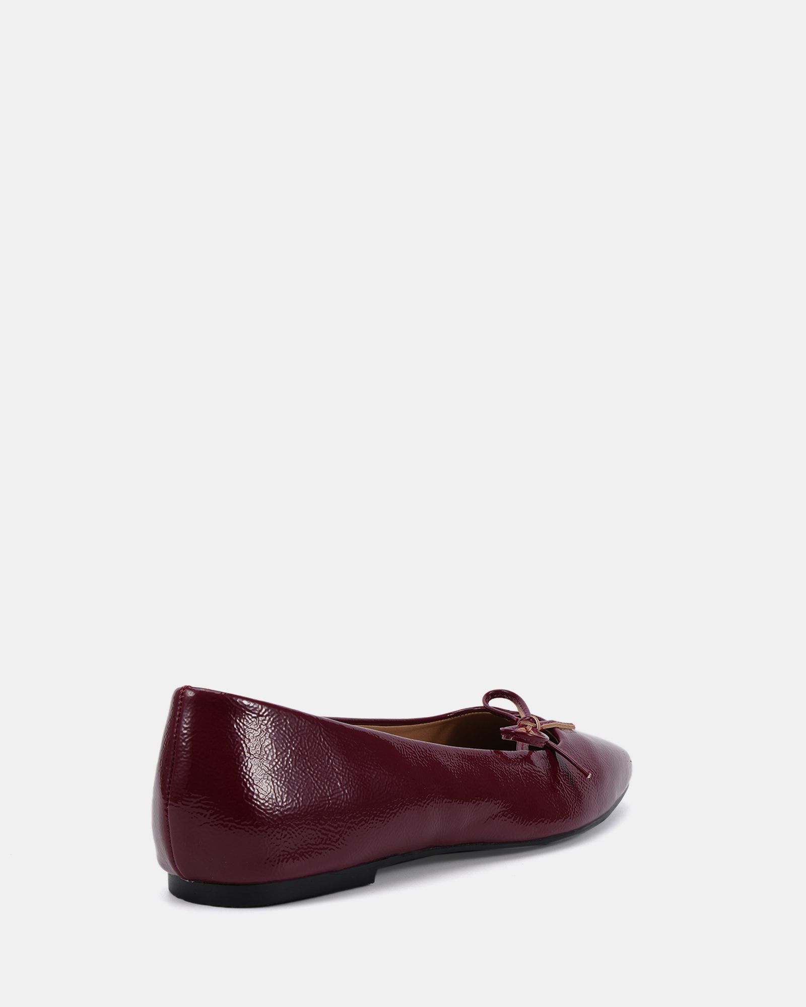 WIDE FIT CAMILLA Burgundy Asymmetric Bow Ballerina