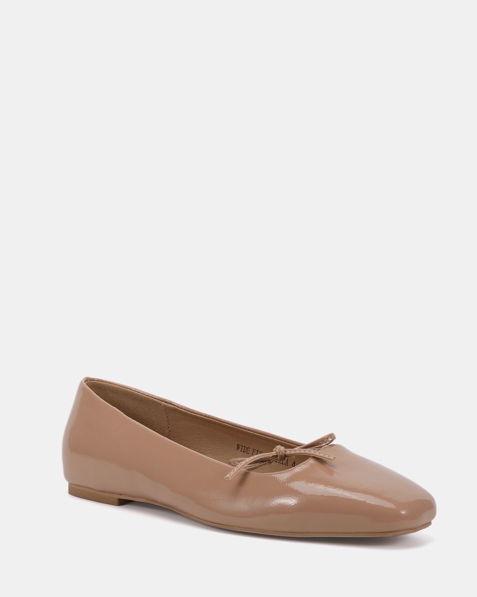 WIDE FIT CAMILLA Nude Asymmetric Bow Ballerina