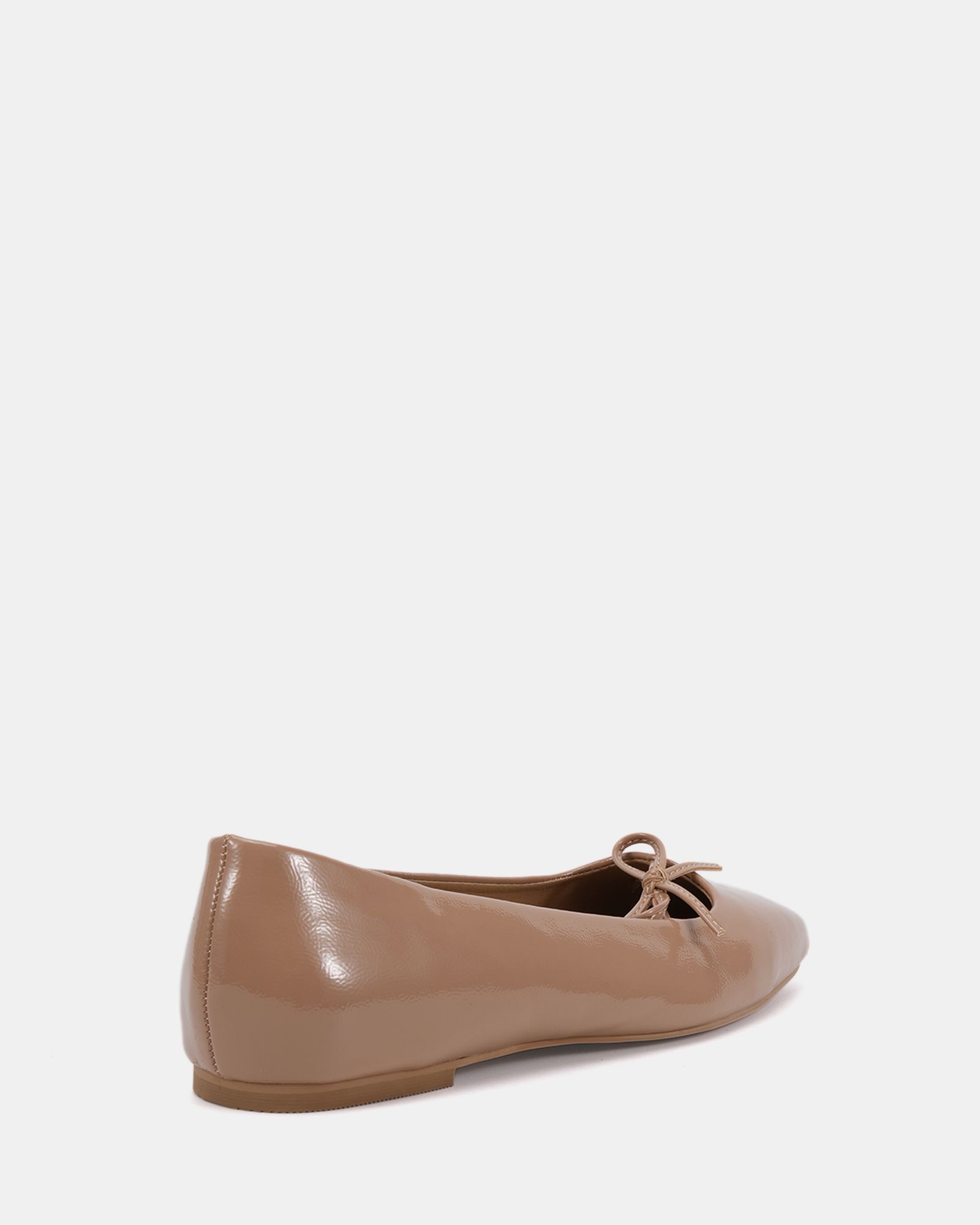 WIDE FIT CAMILLA Nude Asymmetric Bow Ballerina