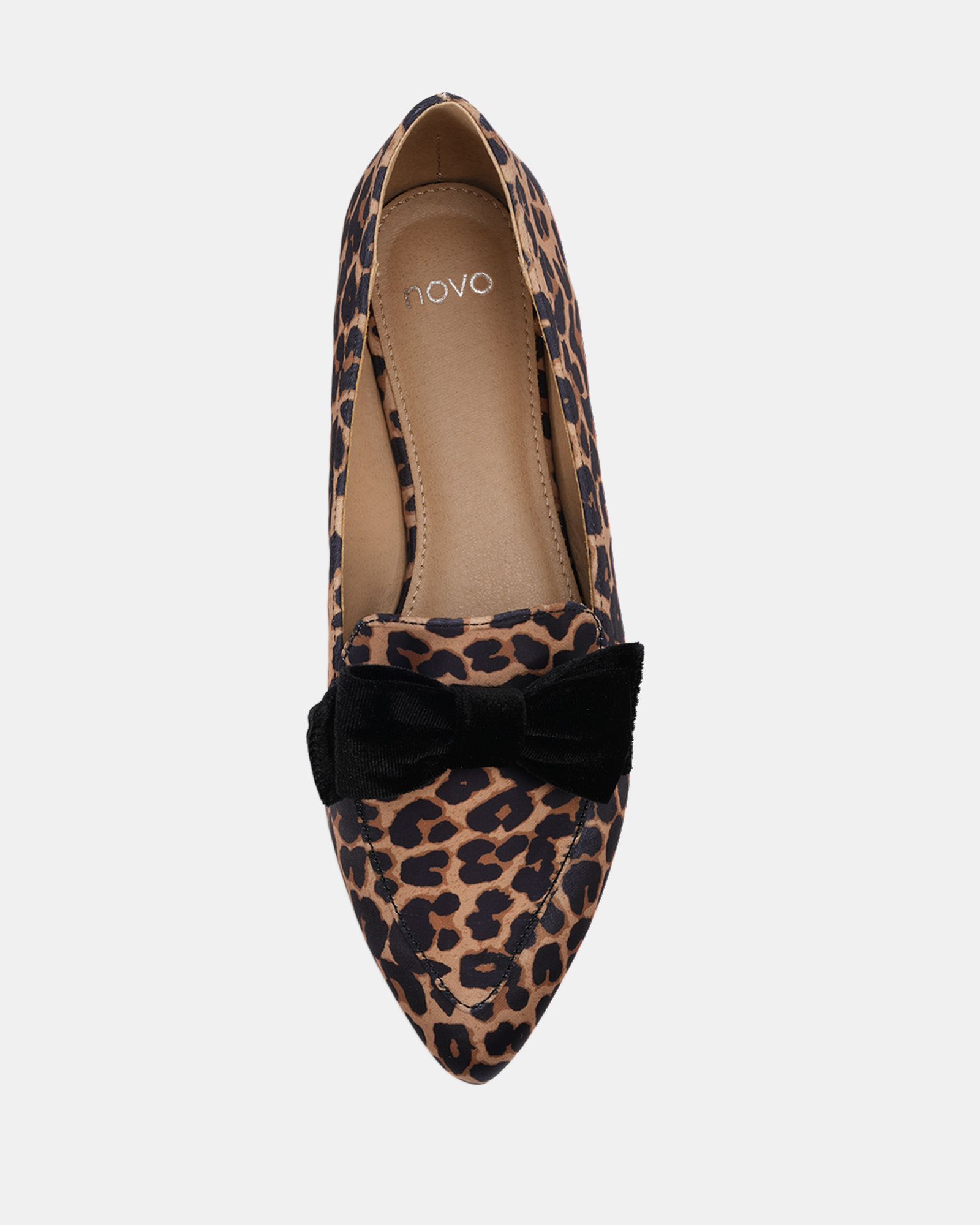 COCO Leopard Bow Flat Point Shoe