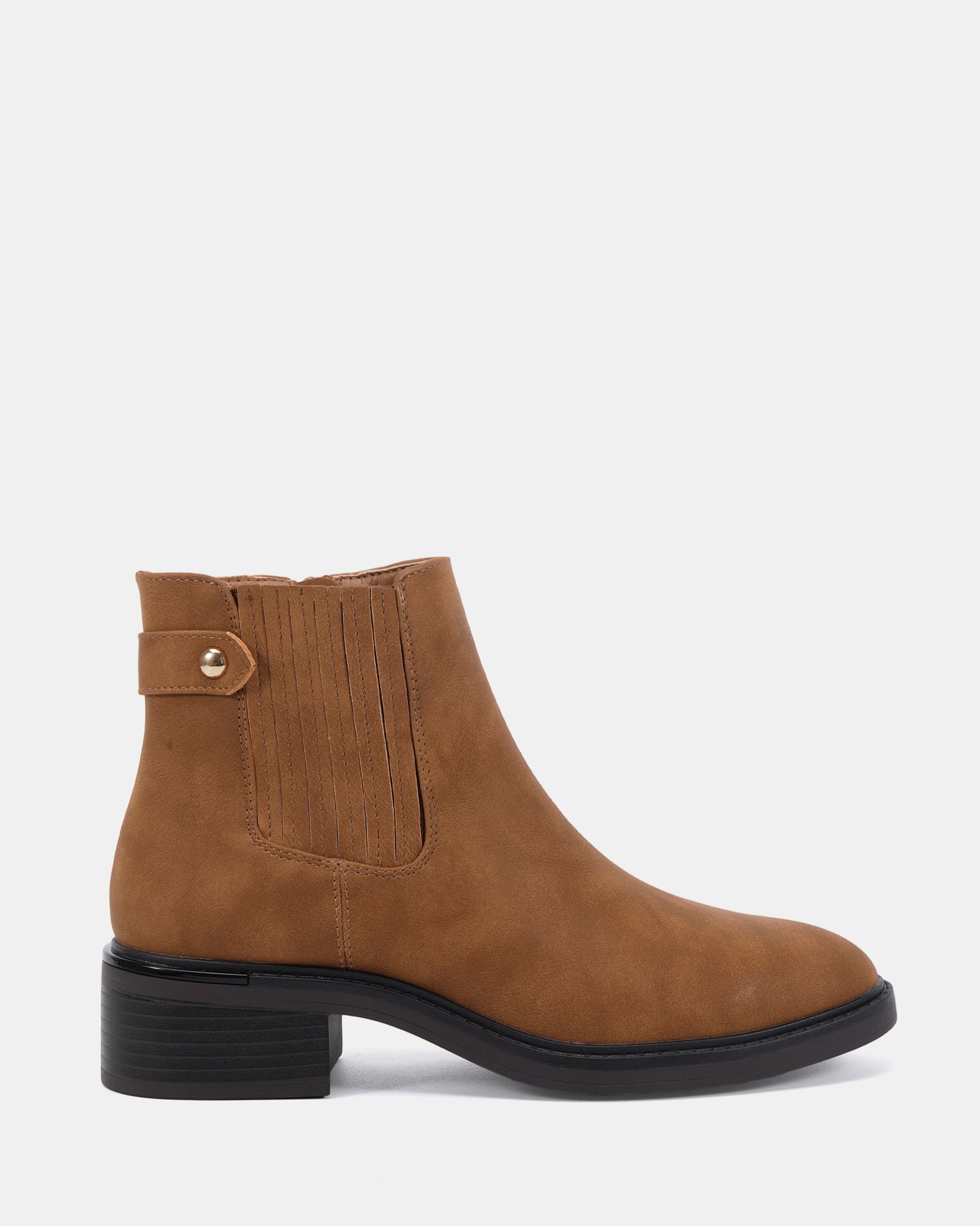 Darlina Tan Flat Chelsea Ankle Boot