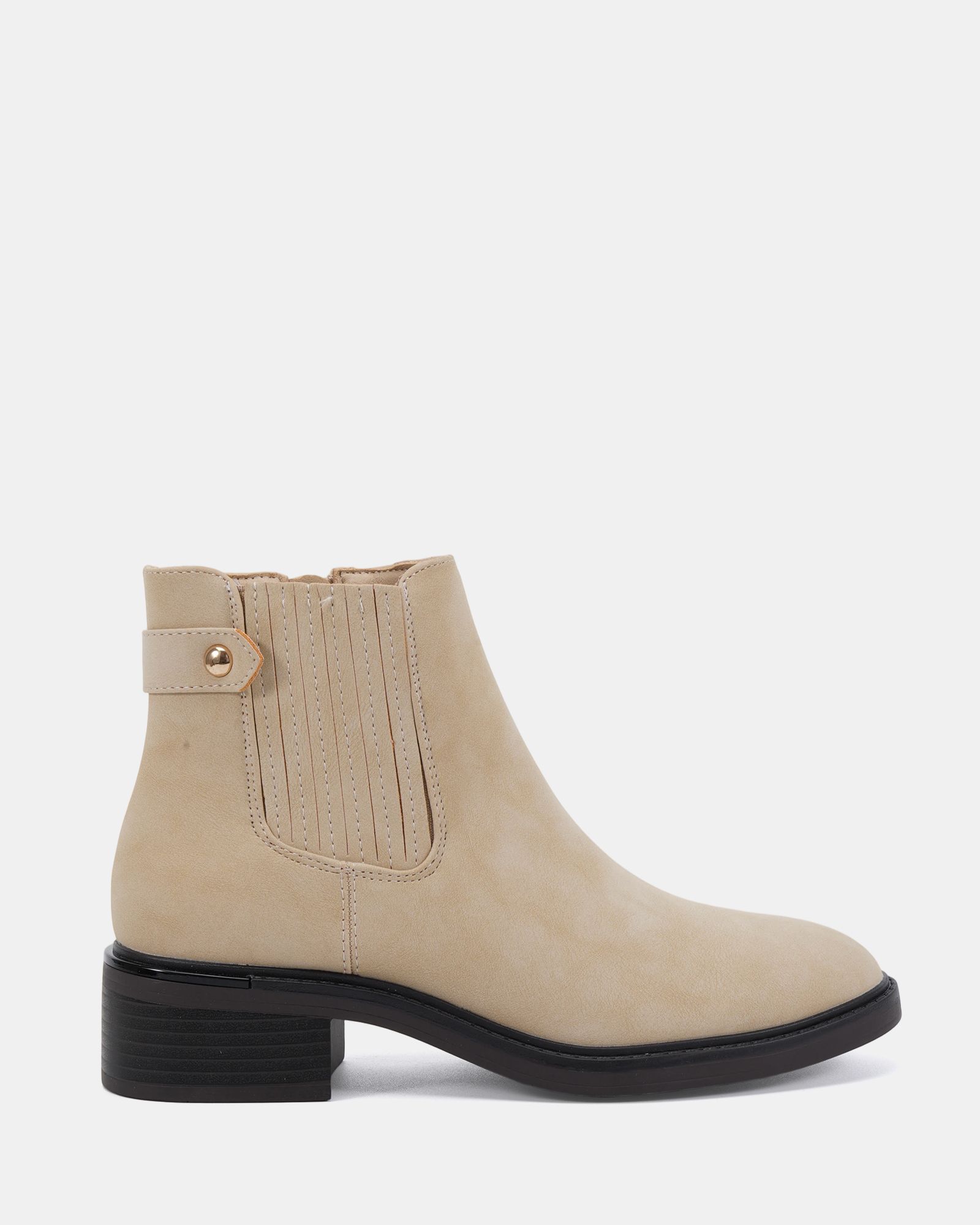Wide Fit Darlina Taupe Flat Chelsea Ankle Boot