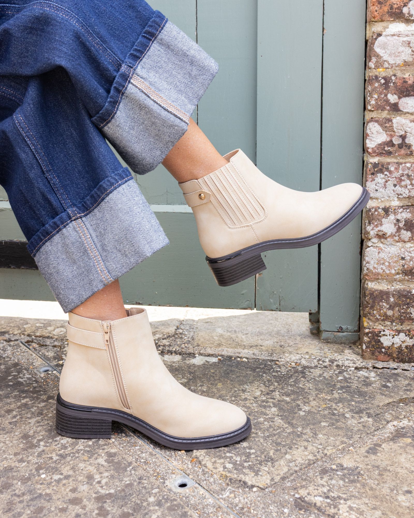 Darlina Taupe Flat Chelsea Ankle Boot