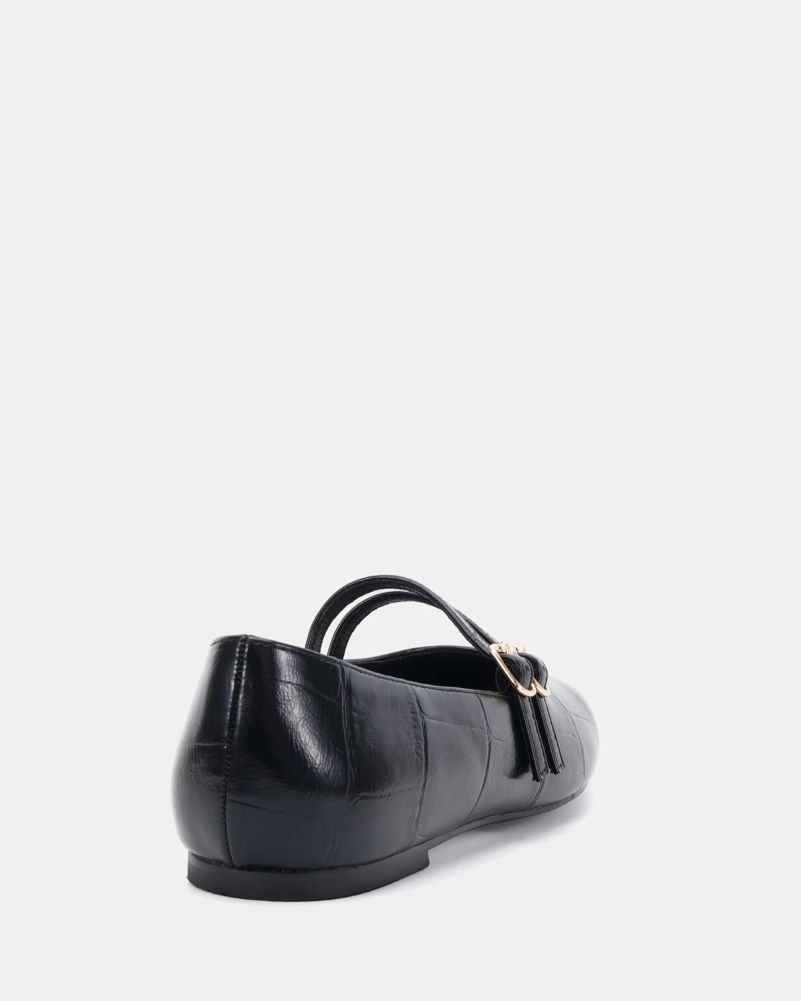 Fancie Black Mary Jane Flat Shoe