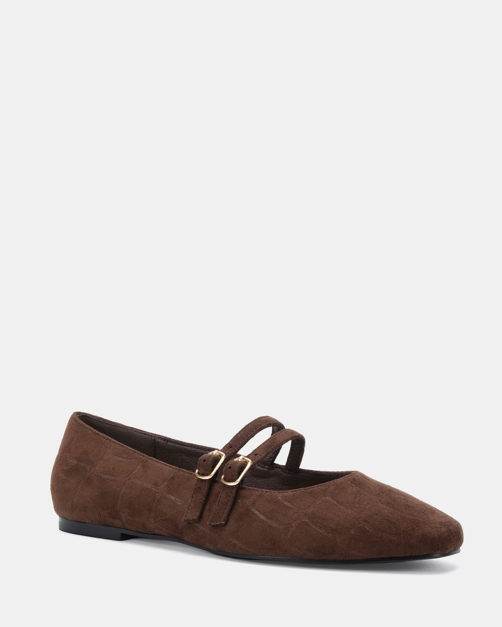 Fancie Brown Mary Jane Flat Shoe