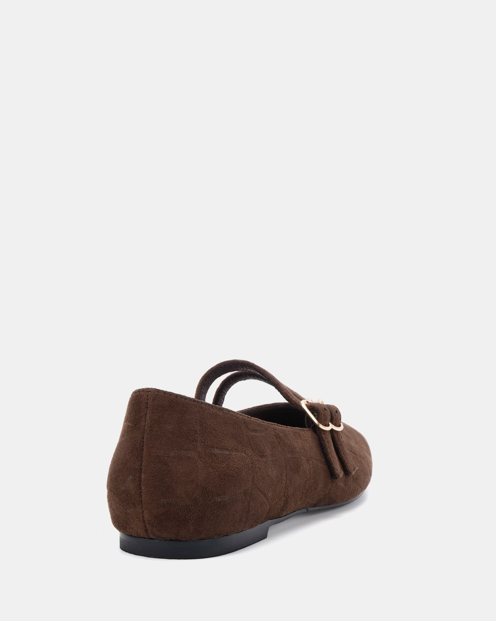 Wide Fit Fancie Brown Mary Jane Flat Shoe