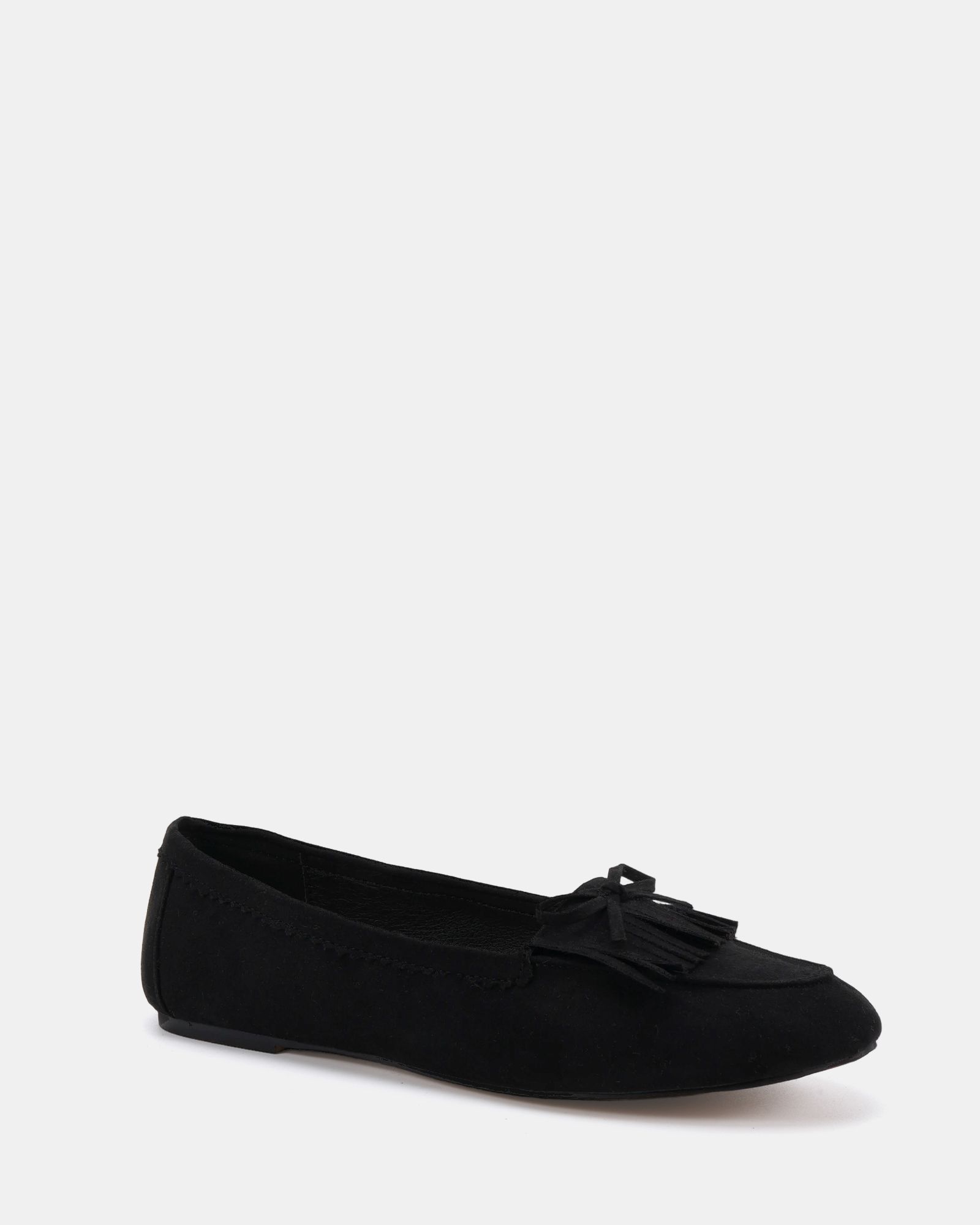 FRANKIE Black Moccasin Flat Shoe