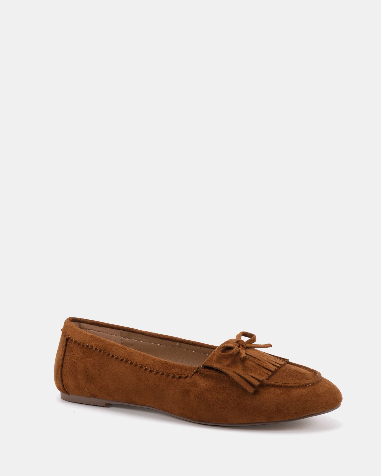 FRANKIE Tan Moccasin Flat Shoe