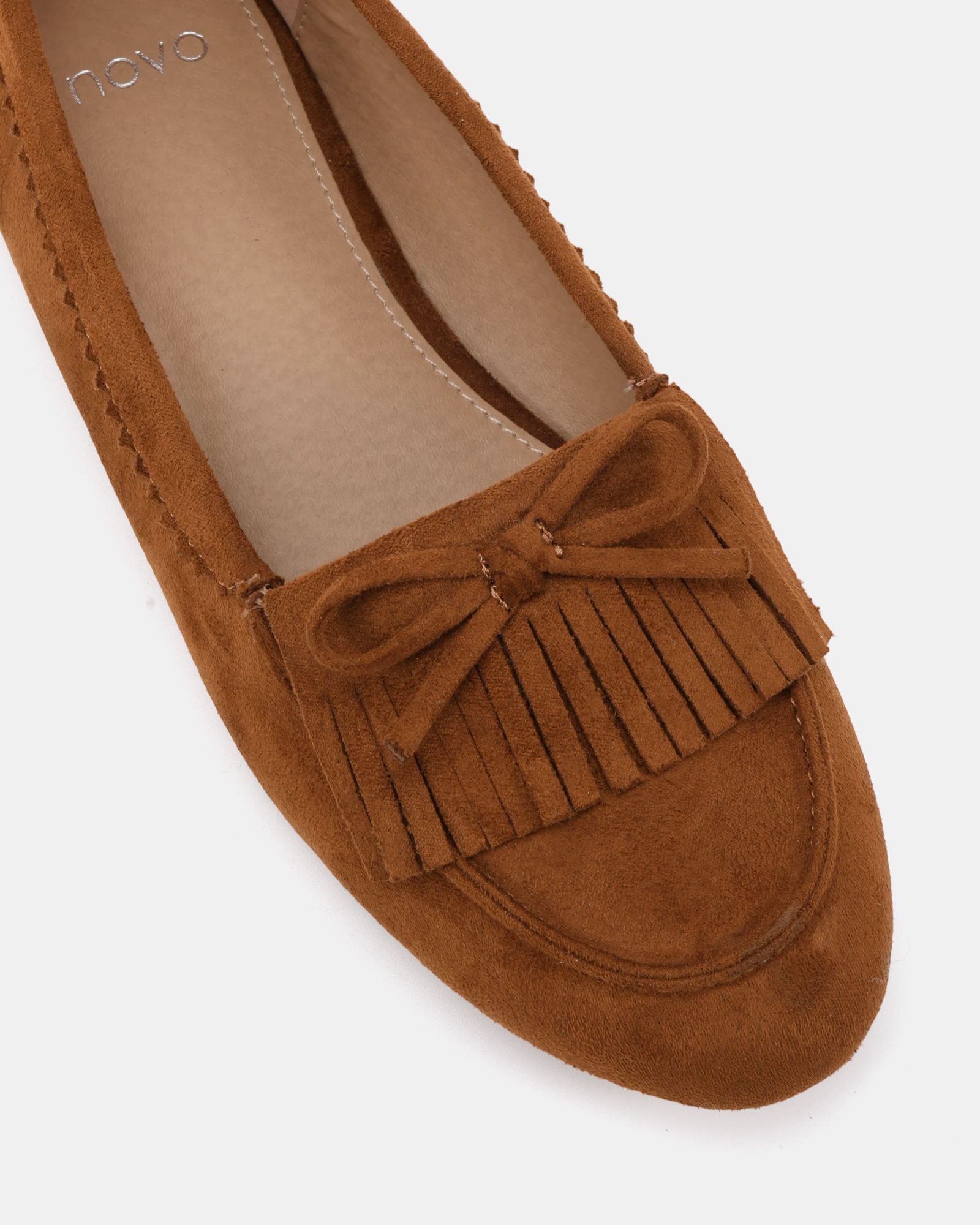 FRANKIE Tan Moccasin Flat Shoe