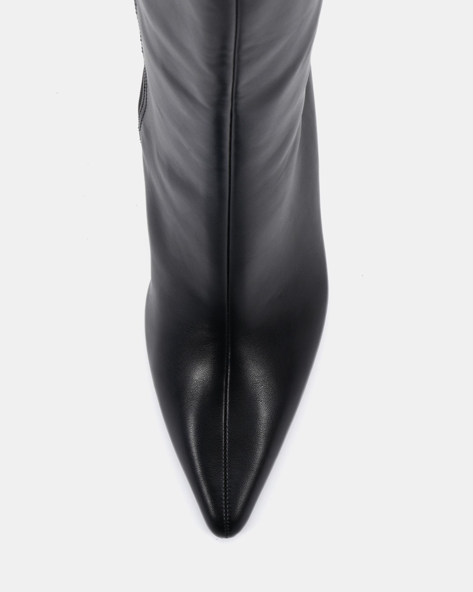 Wide Fit Galaxy Black Point Toe Stiletto Stretch Knee Boot