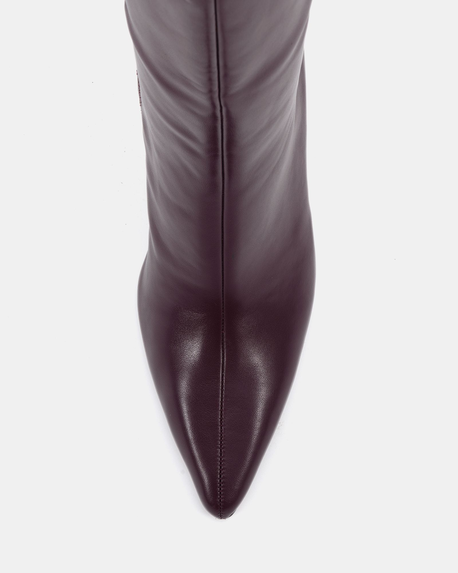 Galaxy Burgundy Point Toe Stiletto Stretch Knee Boot