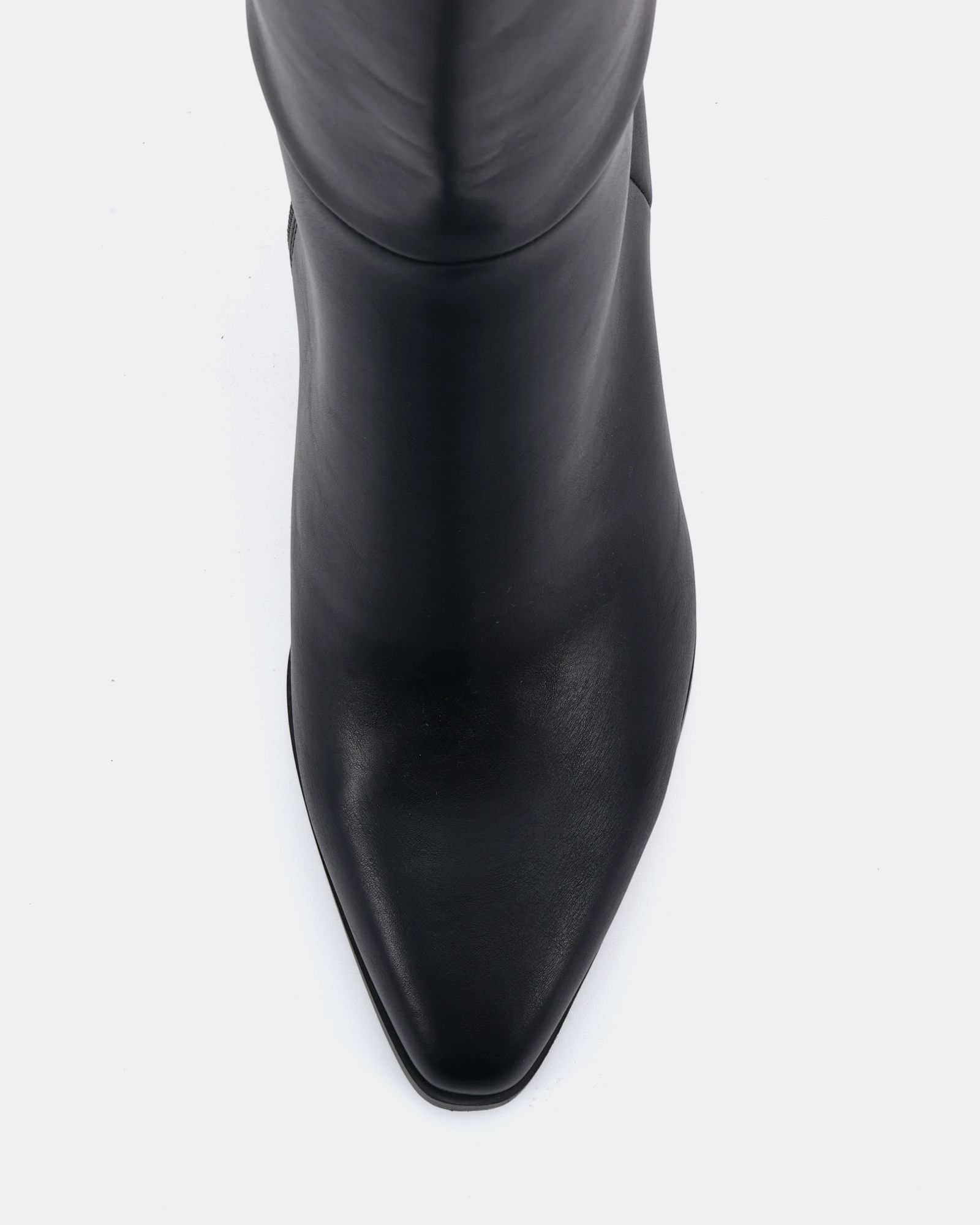 Wide Fit Gili Black Block Heel Western Knee Boot