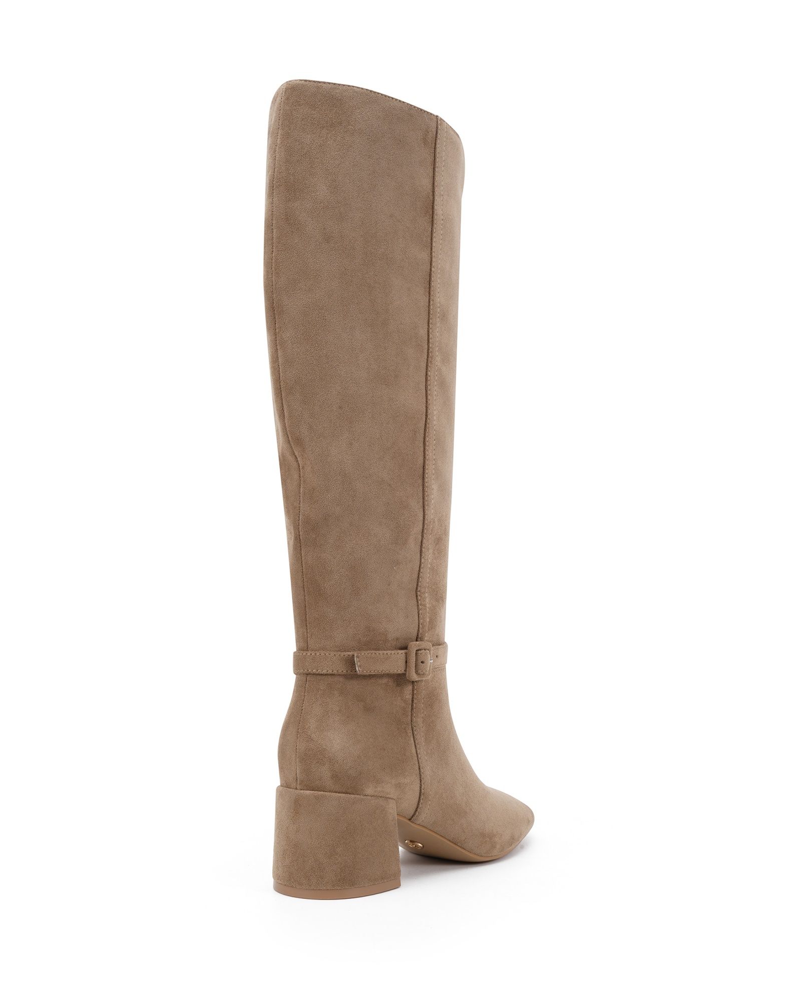 Wide Fit Goldie Brown Block Heel Buckle Detail Knee Boot