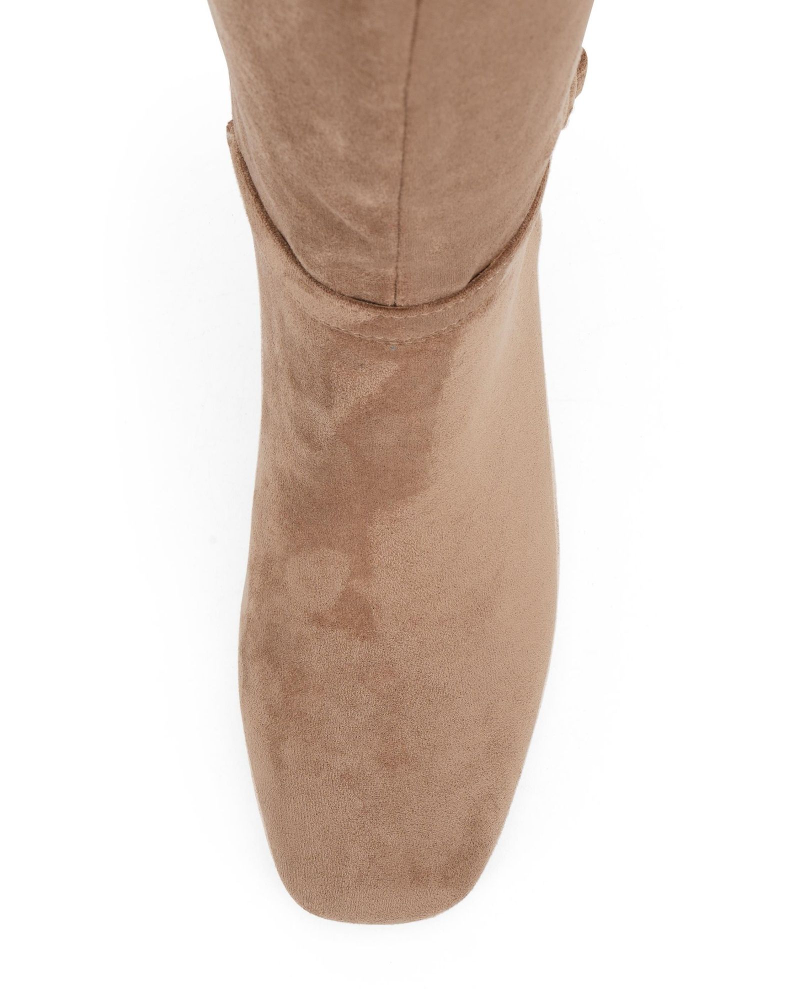 Wide Fit Goldie Brown Block Heel Buckle Detail Knee Boot