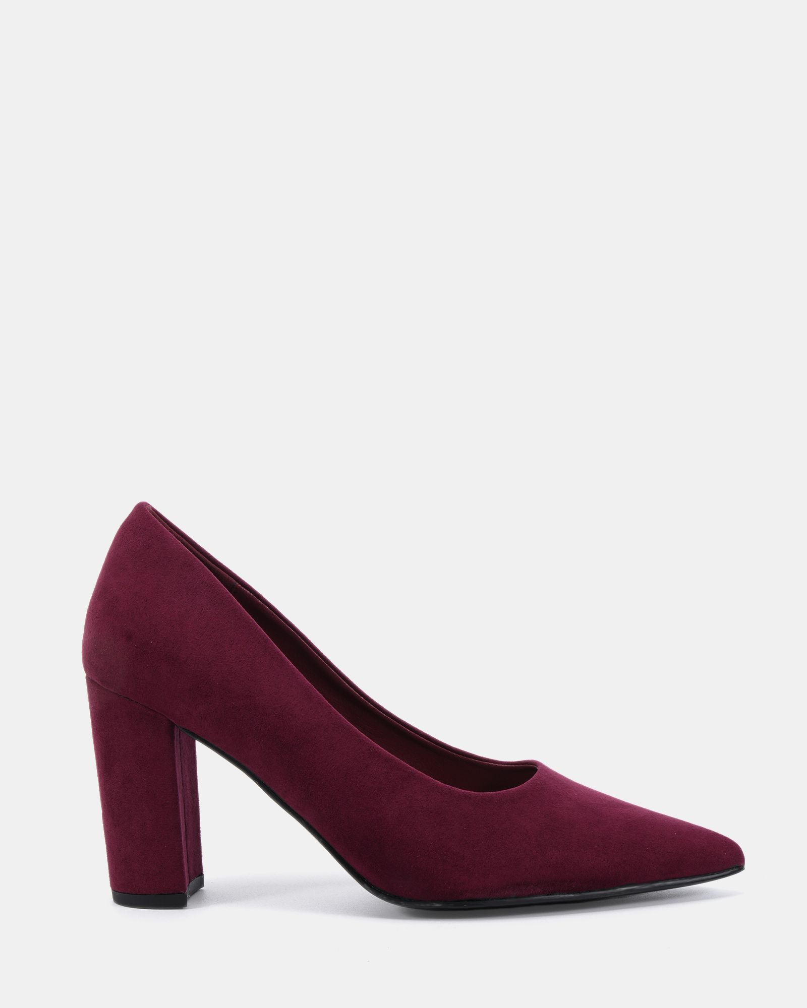 ILLIANA Burgundy Block Heel Point Court