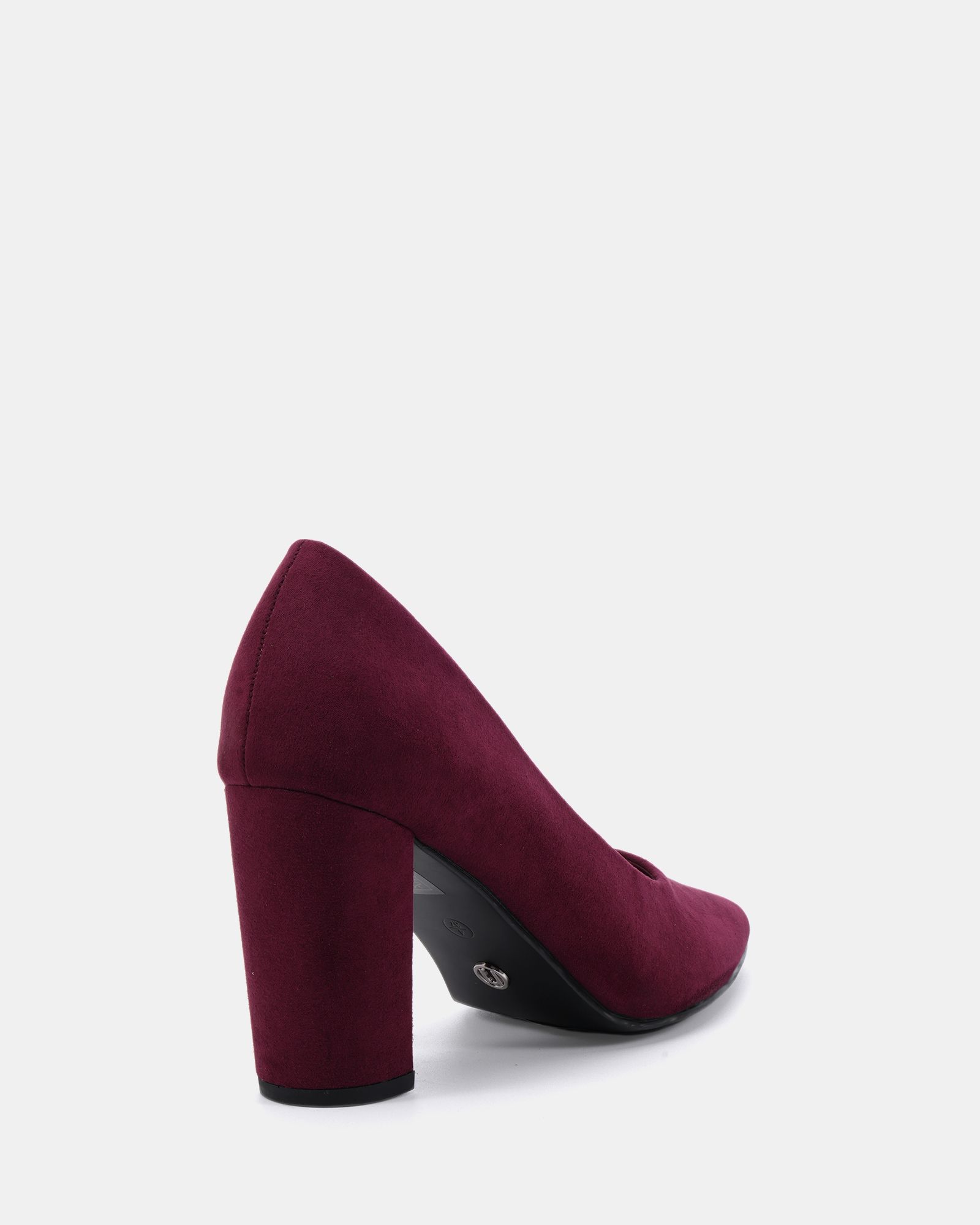 ILLIANA Burgundy Block Heel Point Court