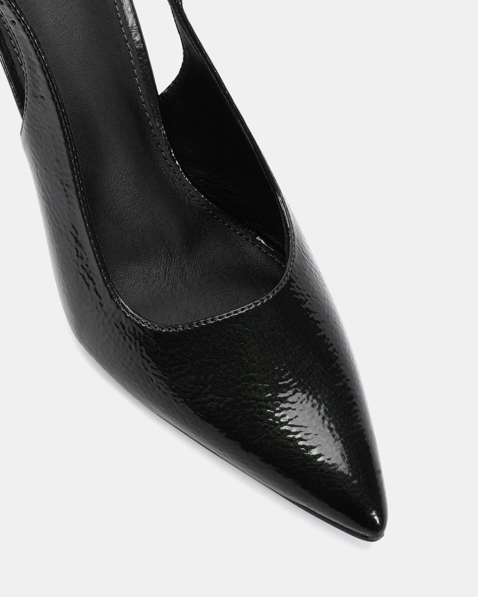 Illy Black Slingback Mid Heel Point Court Shoe