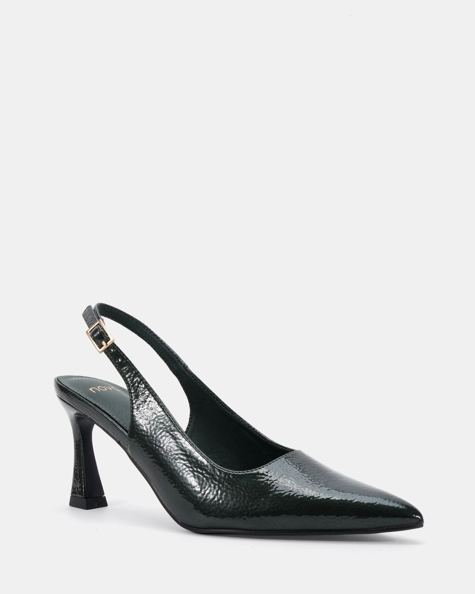 Illy Green Slingback Mid Heel Point Court Shoe