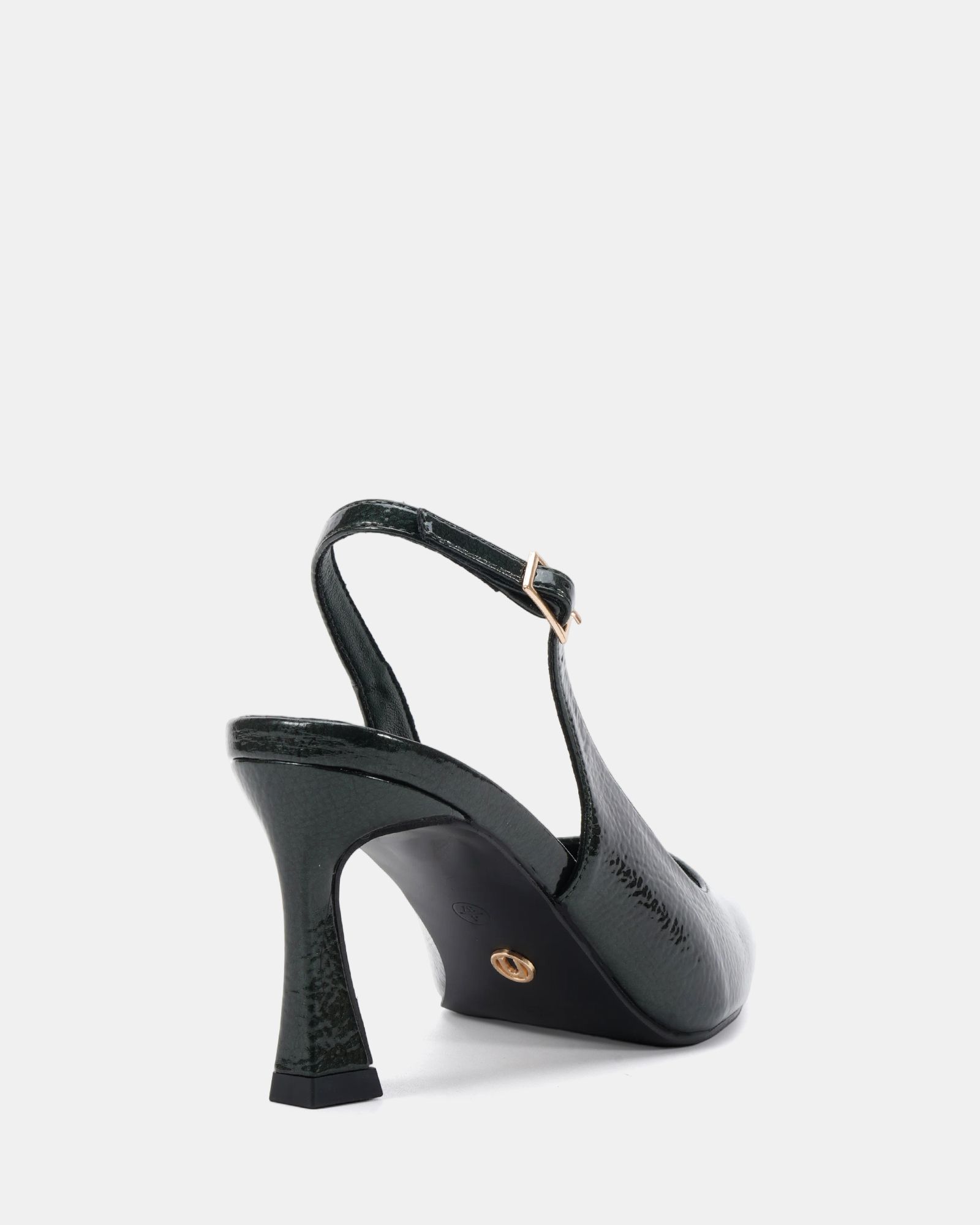 Wide Fit Illy Green Slingback Mid Heel Point Court Shoe