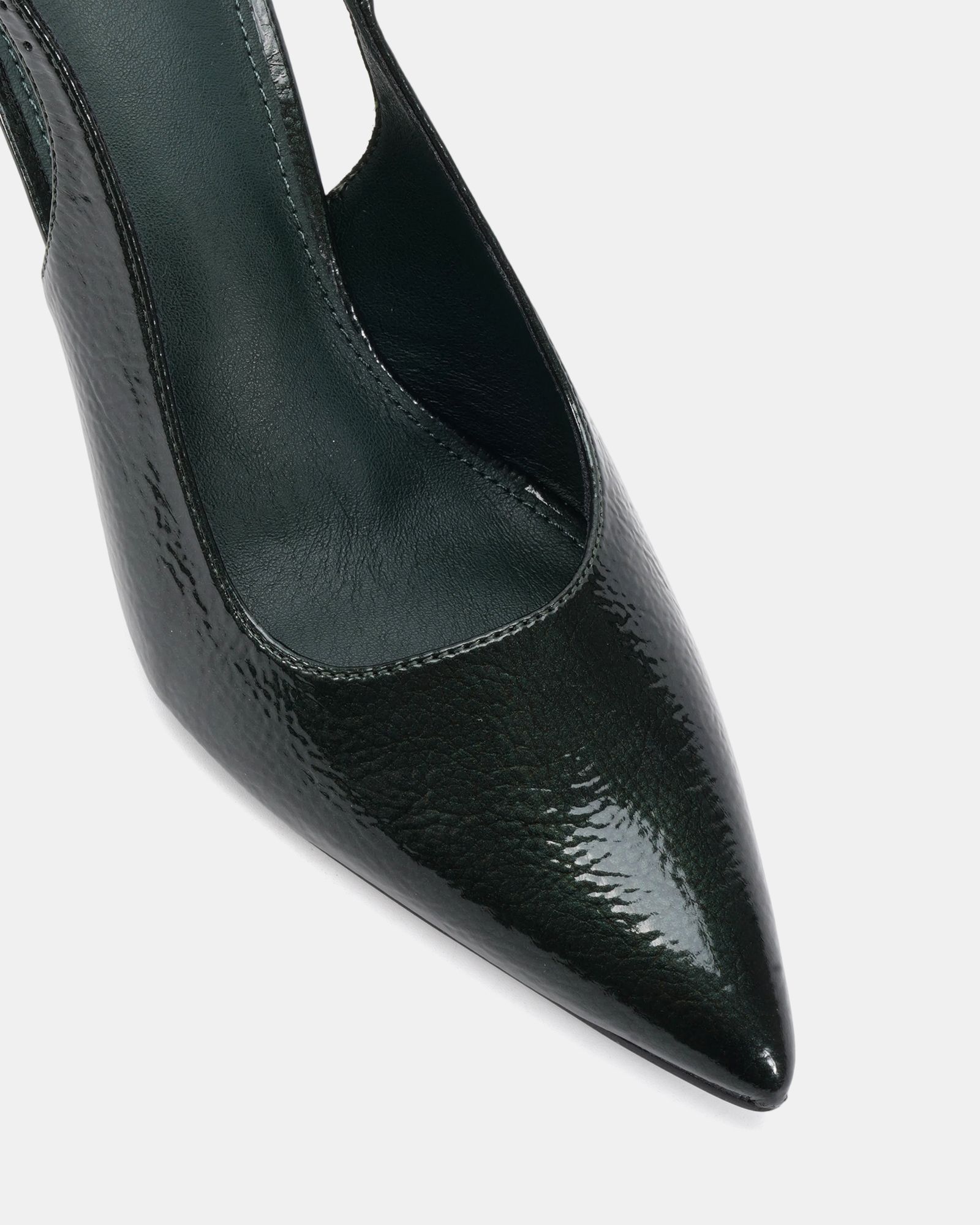 Wide Fit Illy Green Slingback Mid Heel Point Court Shoe