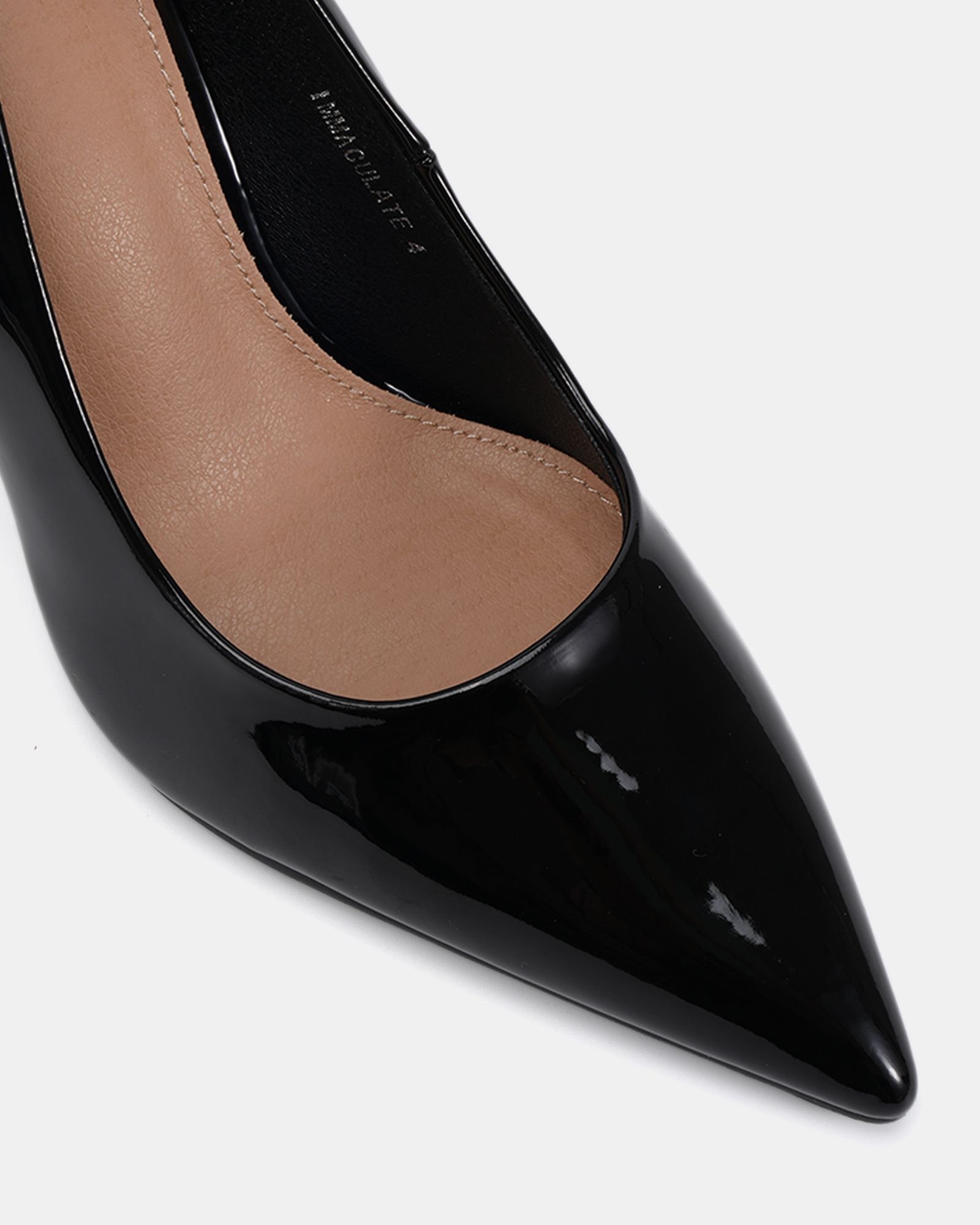 WIDE FIT IMMACULATE Black Patent Point Court Shoe