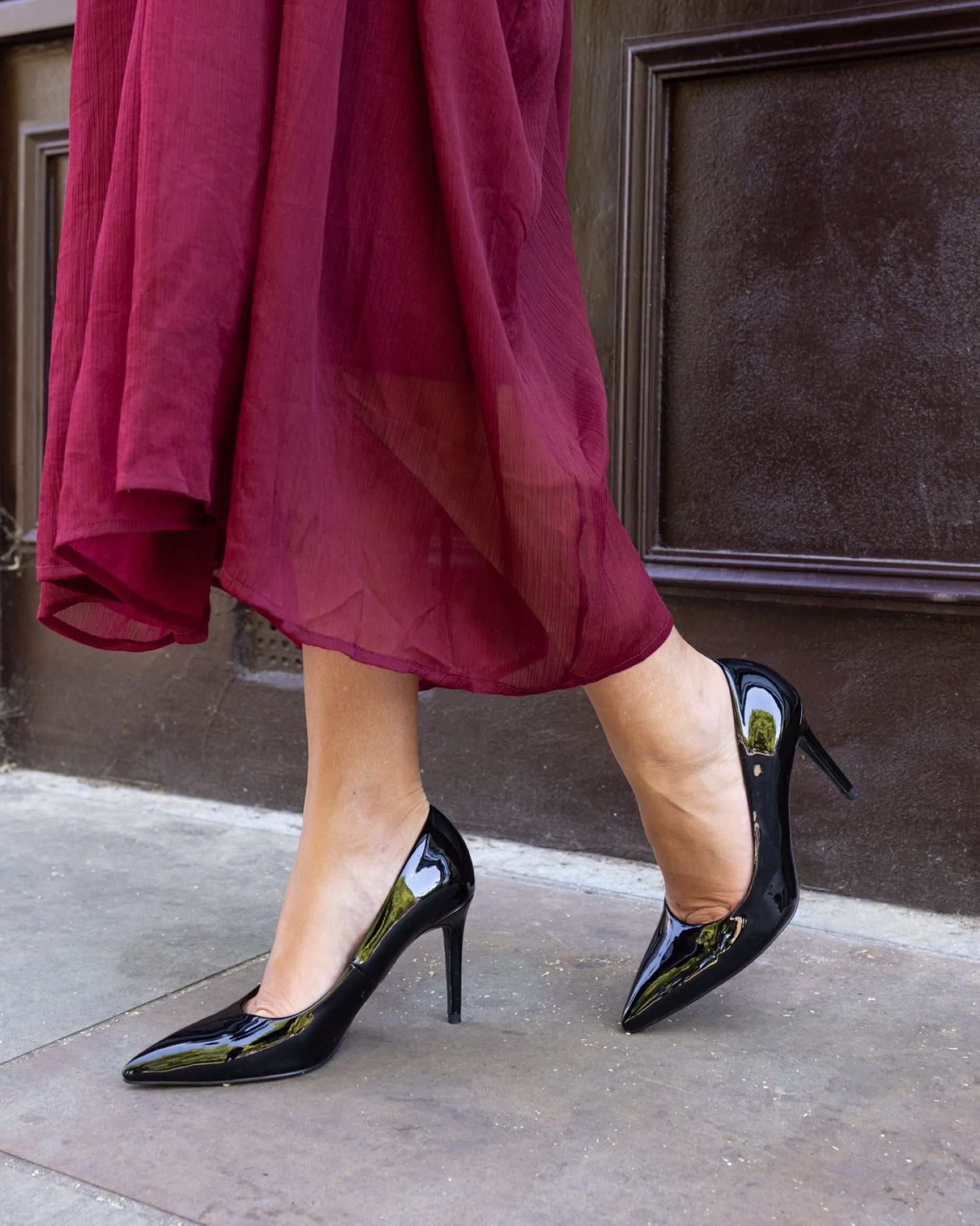 IMMACULATE Black Patent Point Court Shoe