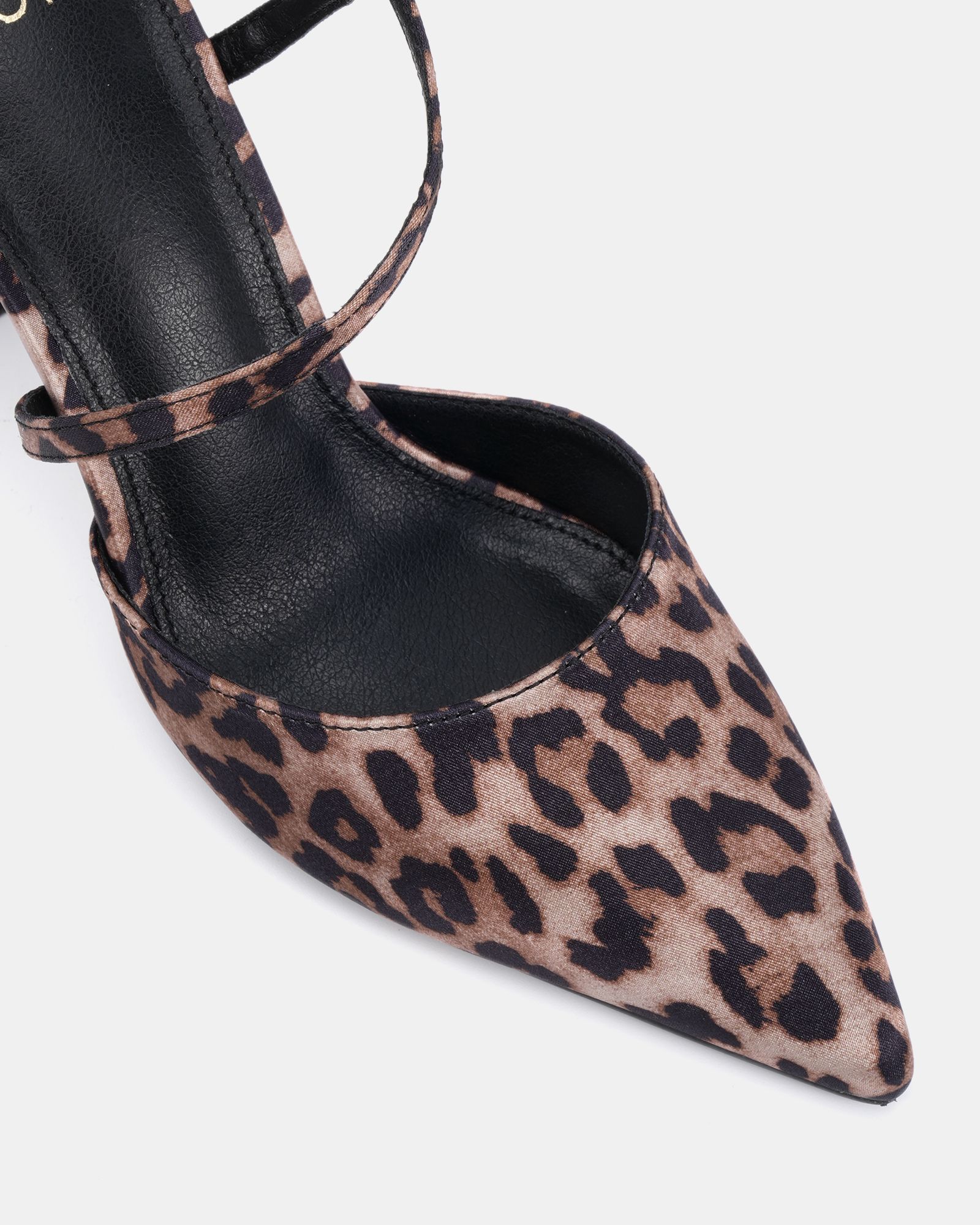 INDIE Leopard Point Toe Strappy Court Shoe