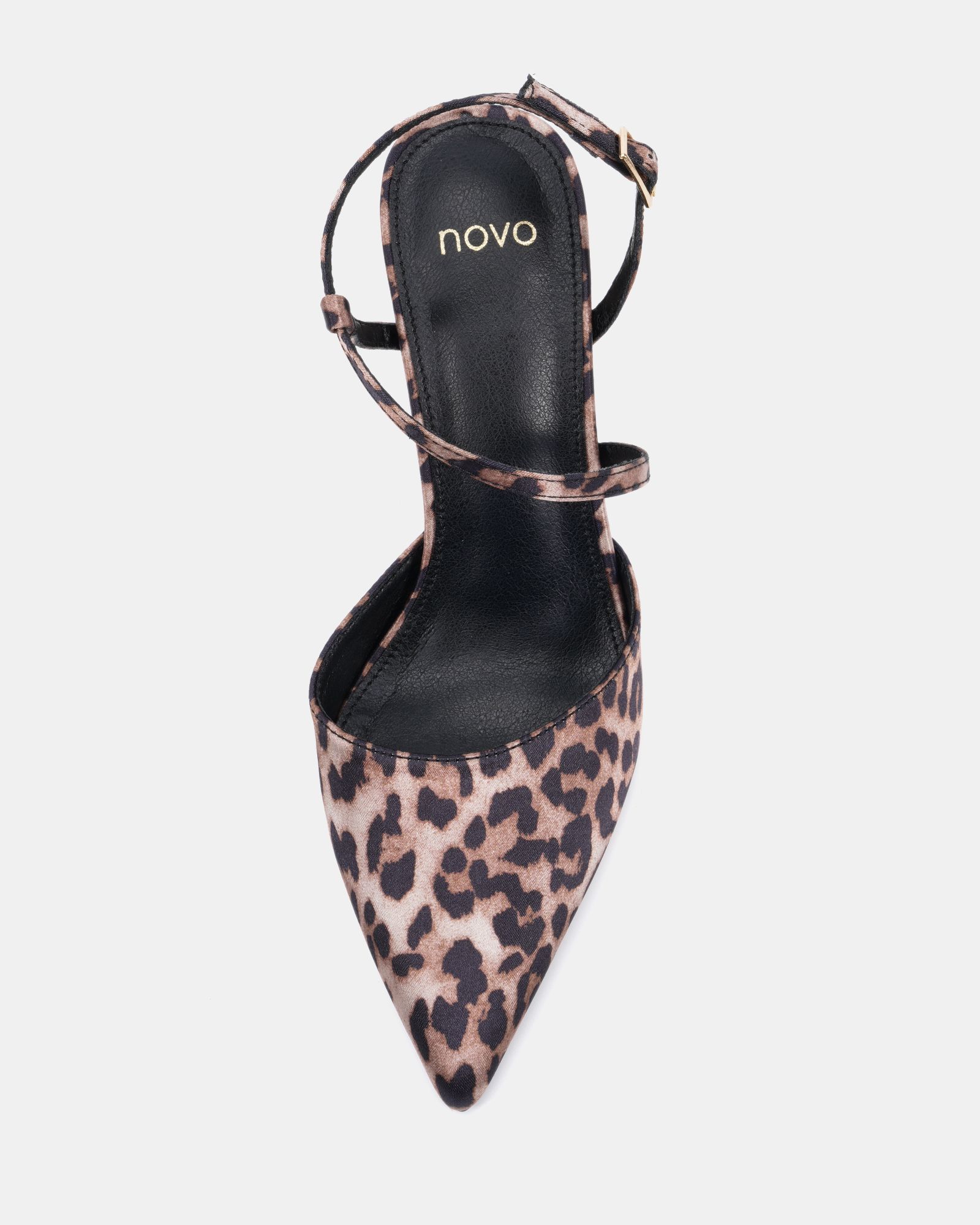 INDIE Leopard Point Toe Strappy Court Shoe