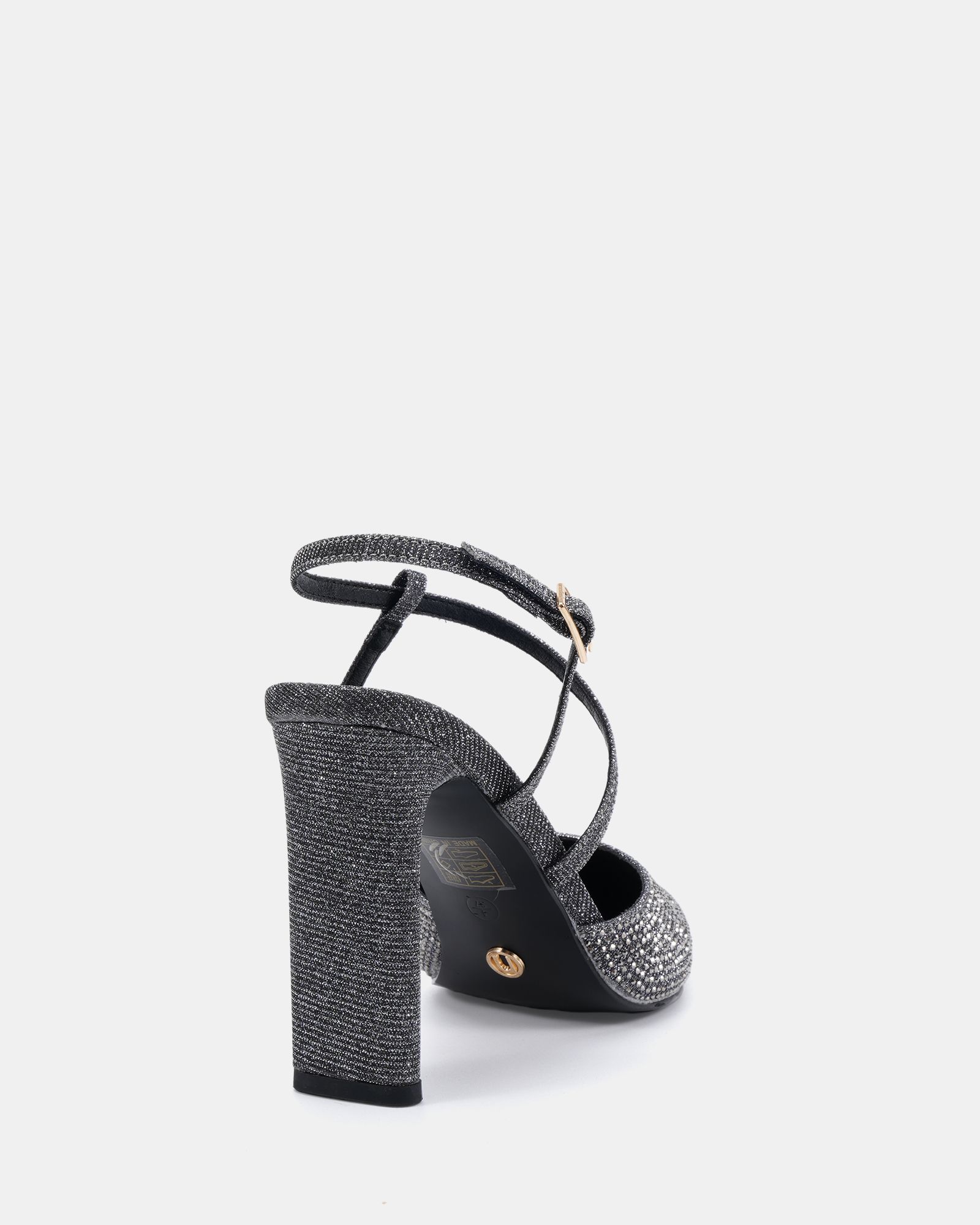 INDIE Pewter Point Toe Strappy Court Shoe