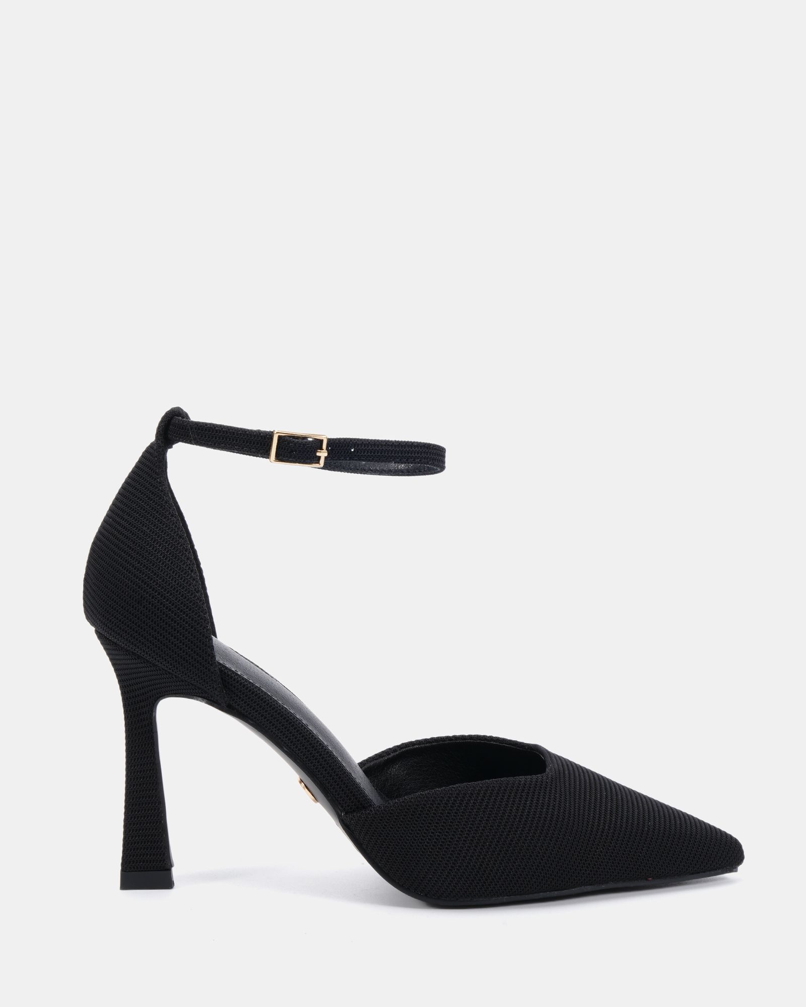 Wide Fit Infatuate Black High Point Ankle Strap Court