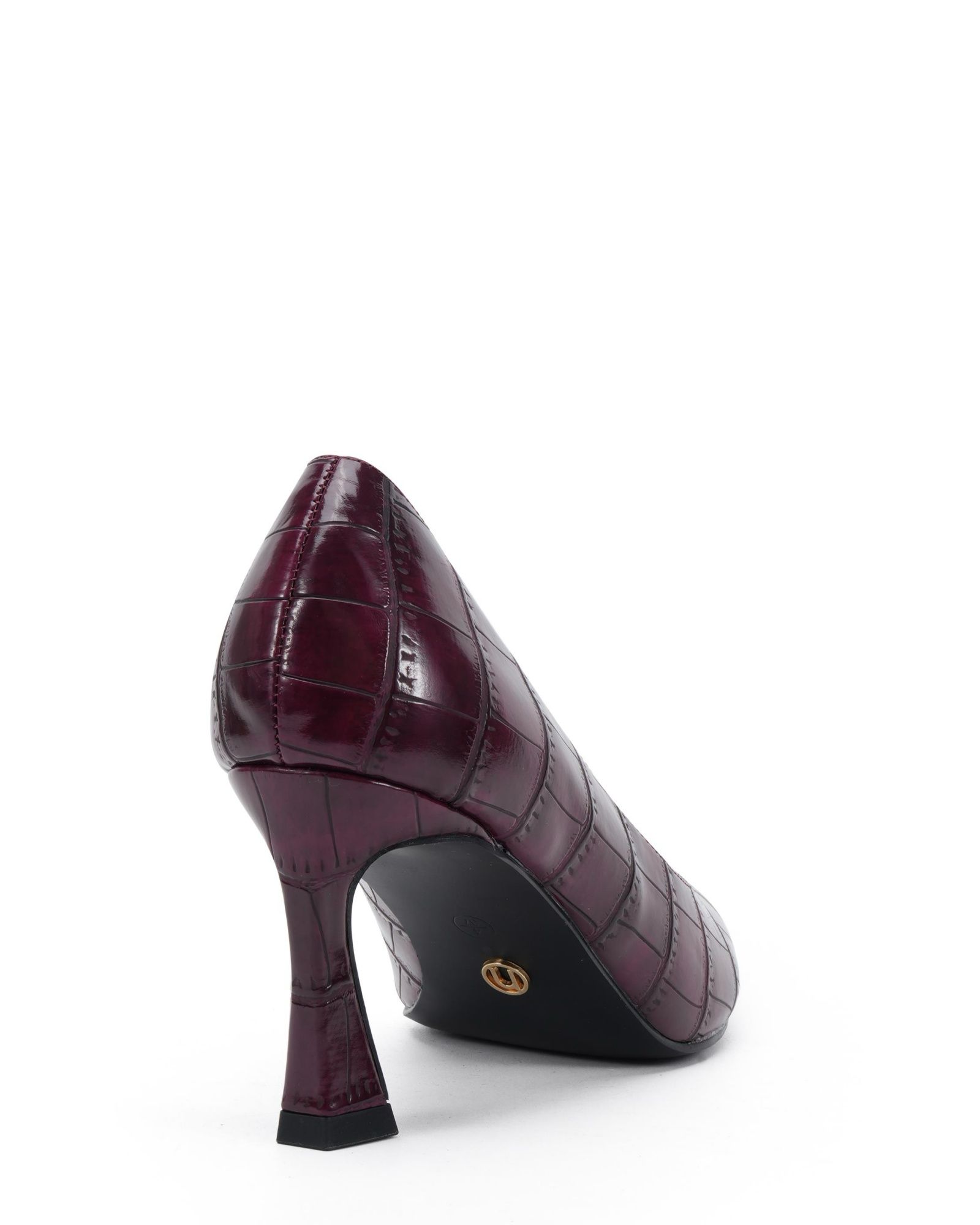 Wide Fit Iona Burgundy Mid Height Point Toe Court Shoe