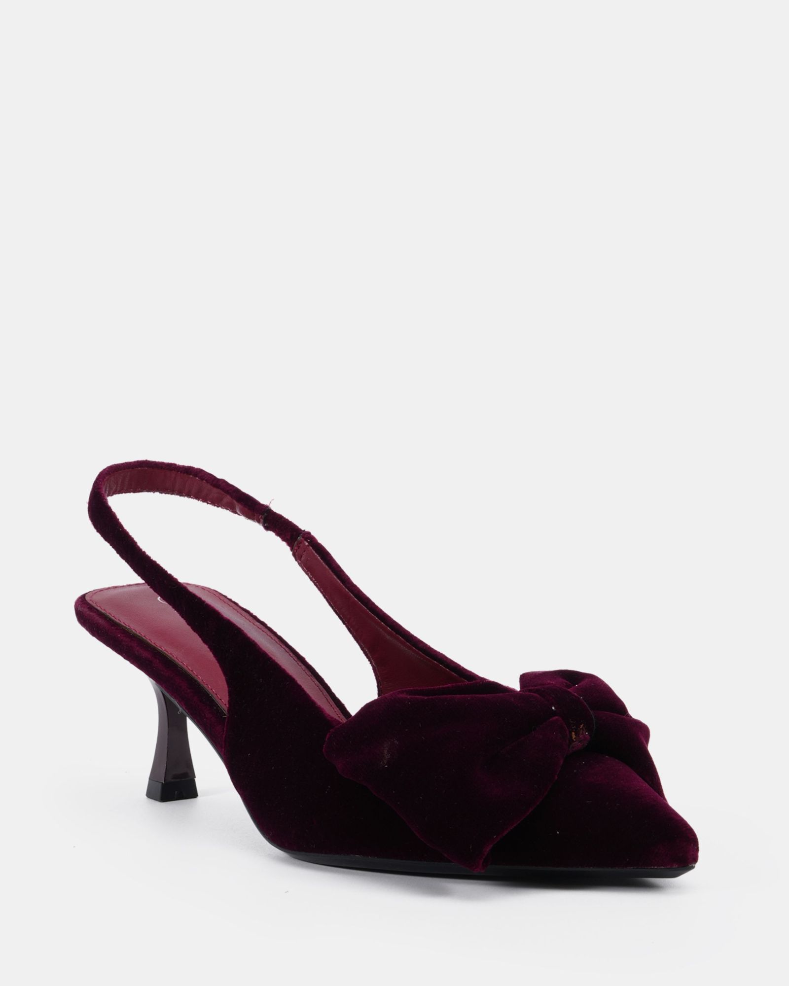Isadora Bow Burgundy Slingback Court Shoe