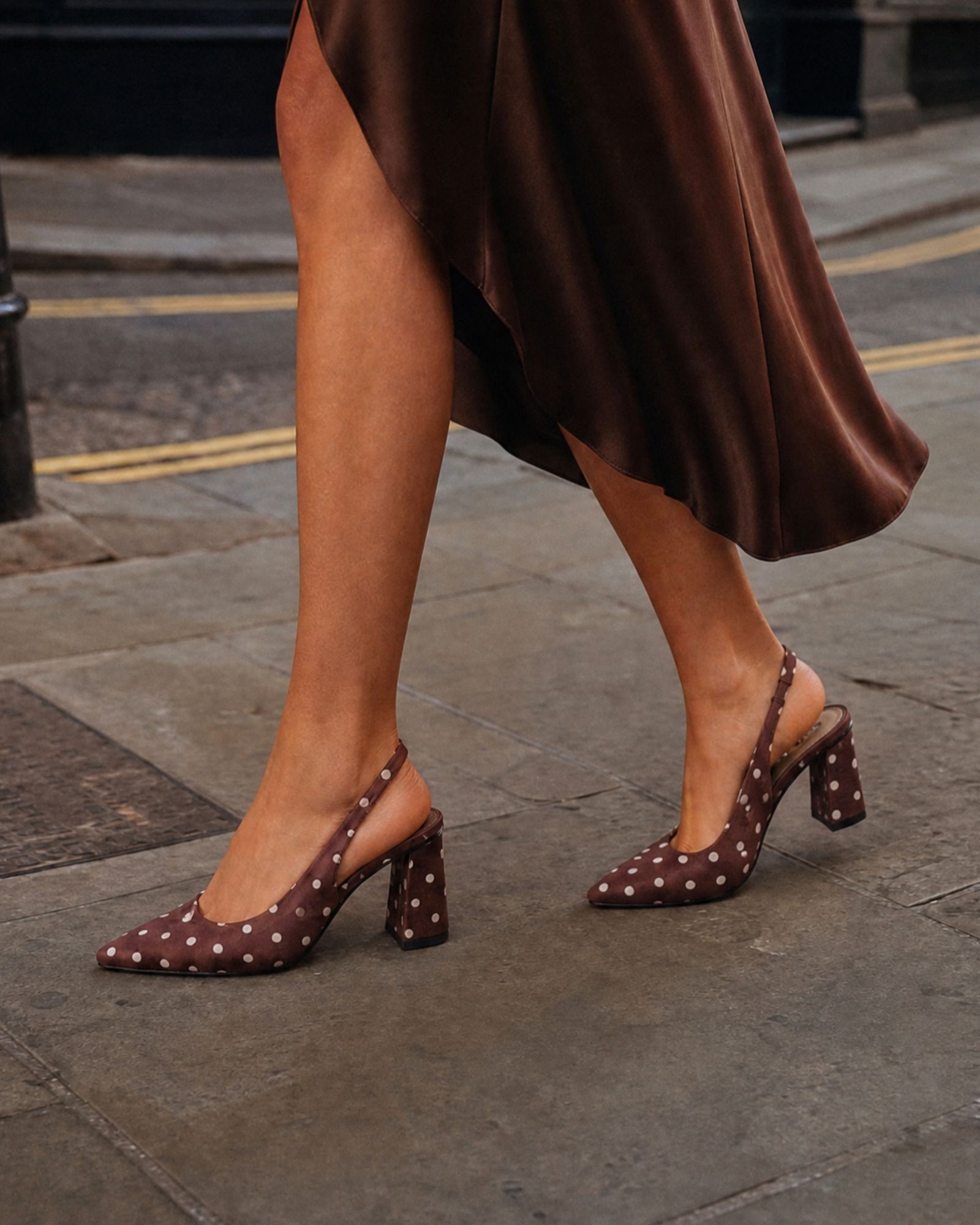 Isla Multi Block Heel Slingback Point Court