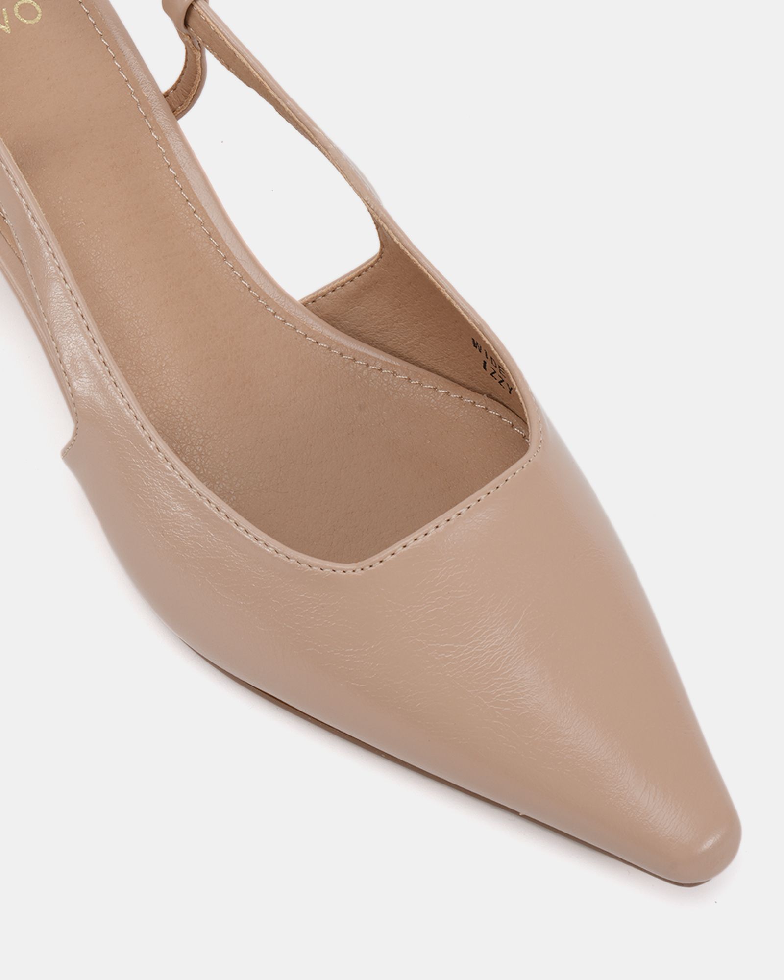 IZZY Nude Low Heel Slingback Point Court