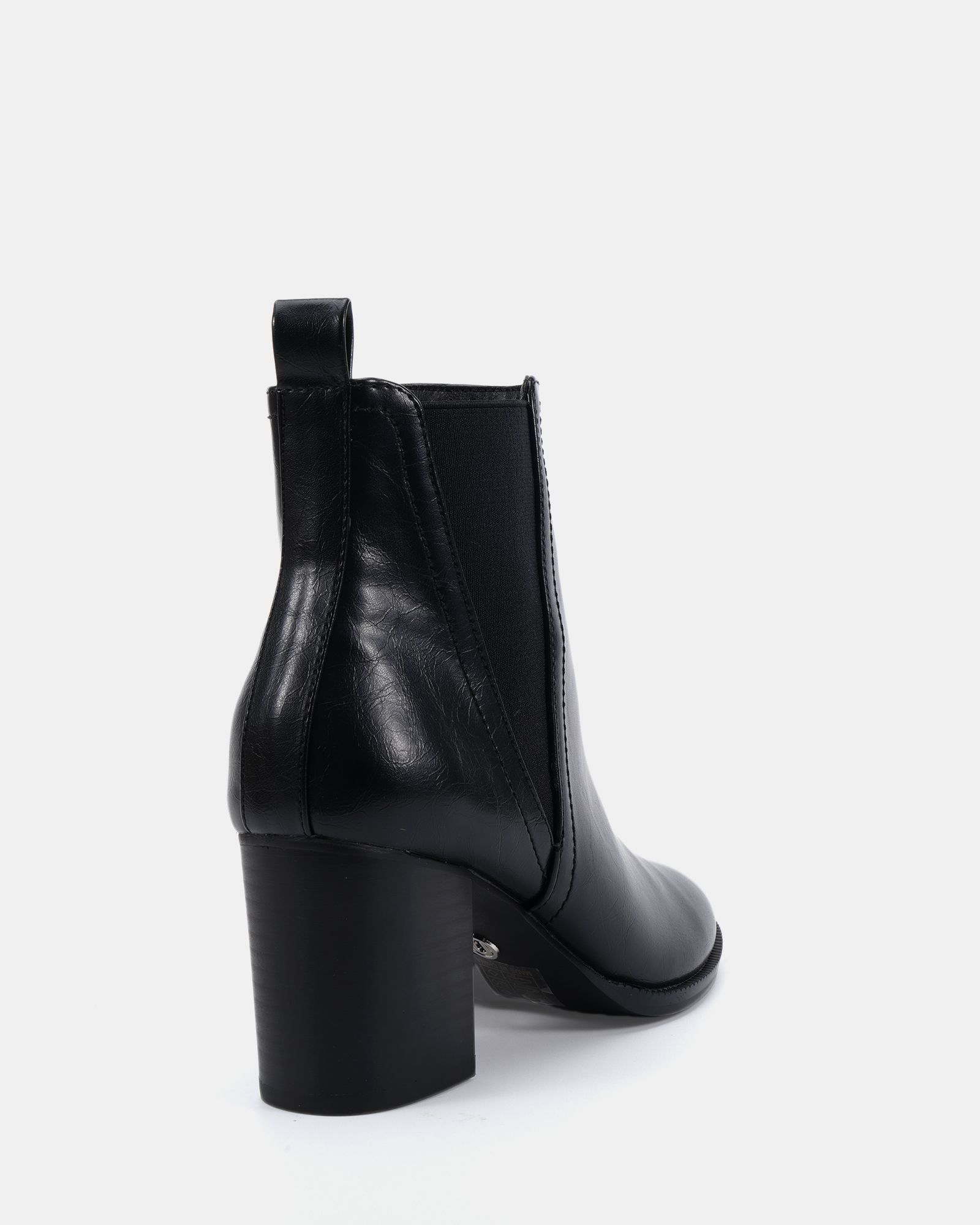 Jessie Black Block Heel V Chelsea Ankle Boot