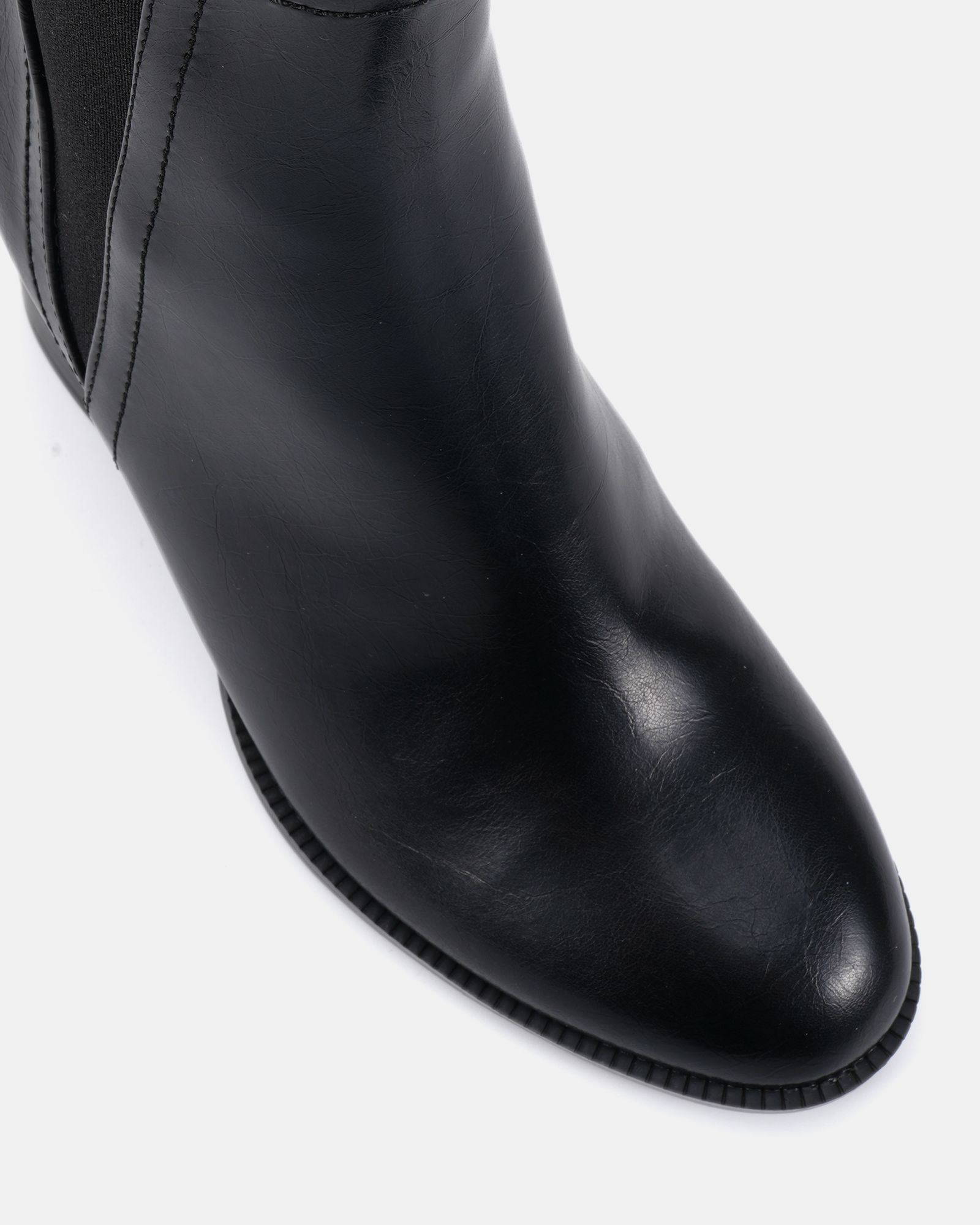Jessie Black Block Heel V Chelsea Ankle Boot