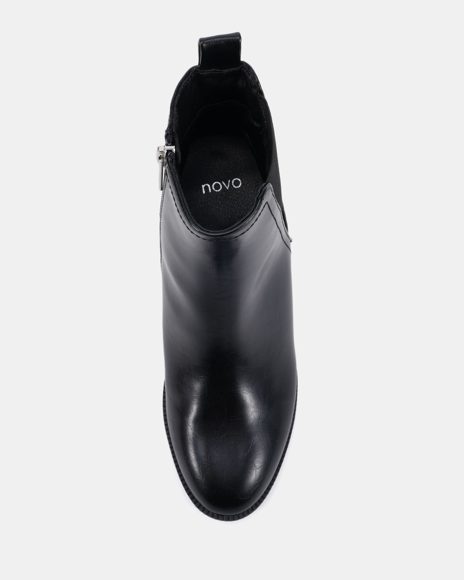 Jessie Black Block Heel V Chelsea Ankle Boot