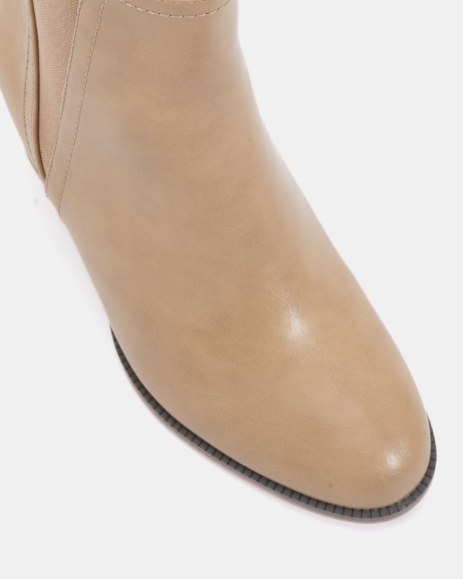 Wide Fit Jessie Taupe Block Heel V Chelsea Ankle Boot