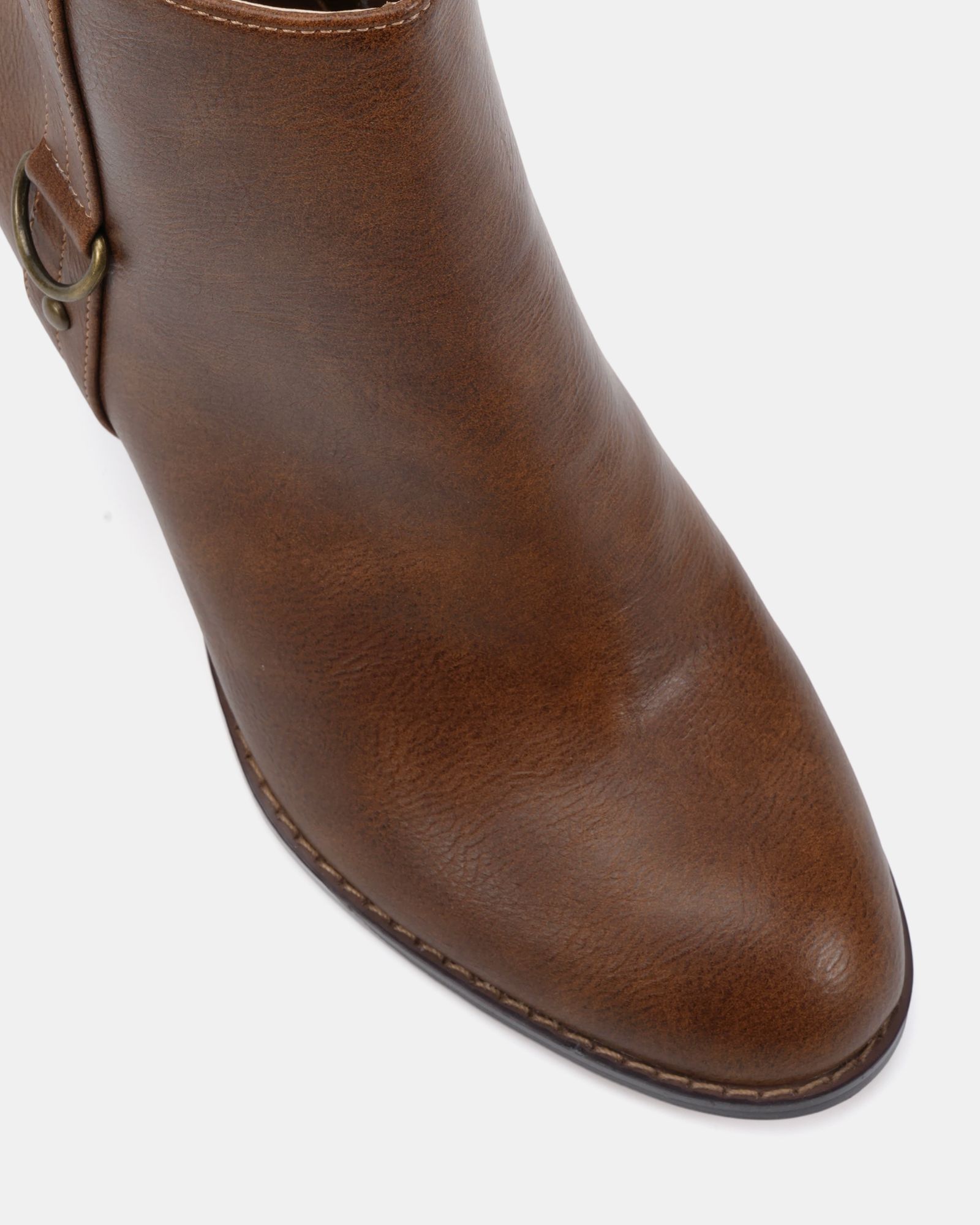 Wide Fit Juliette Tan Hardware Heeled Ankle Boot