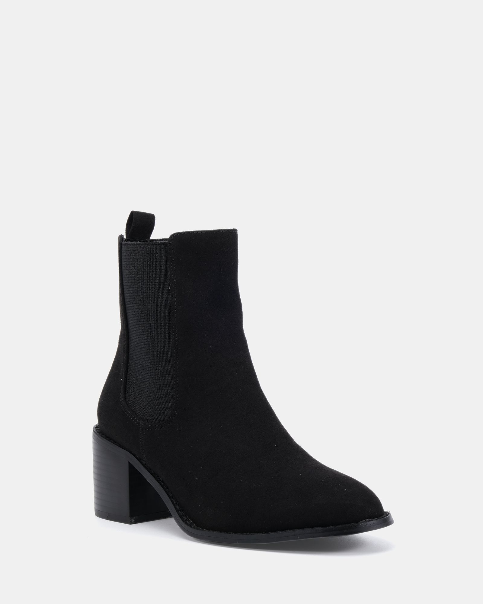 Juno Black Block Heel Chelsea Ankle Boot