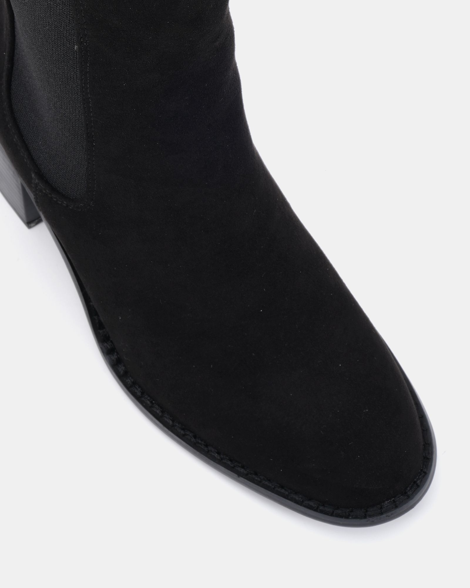 Juno Black Block Heel Chelsea Ankle Boot